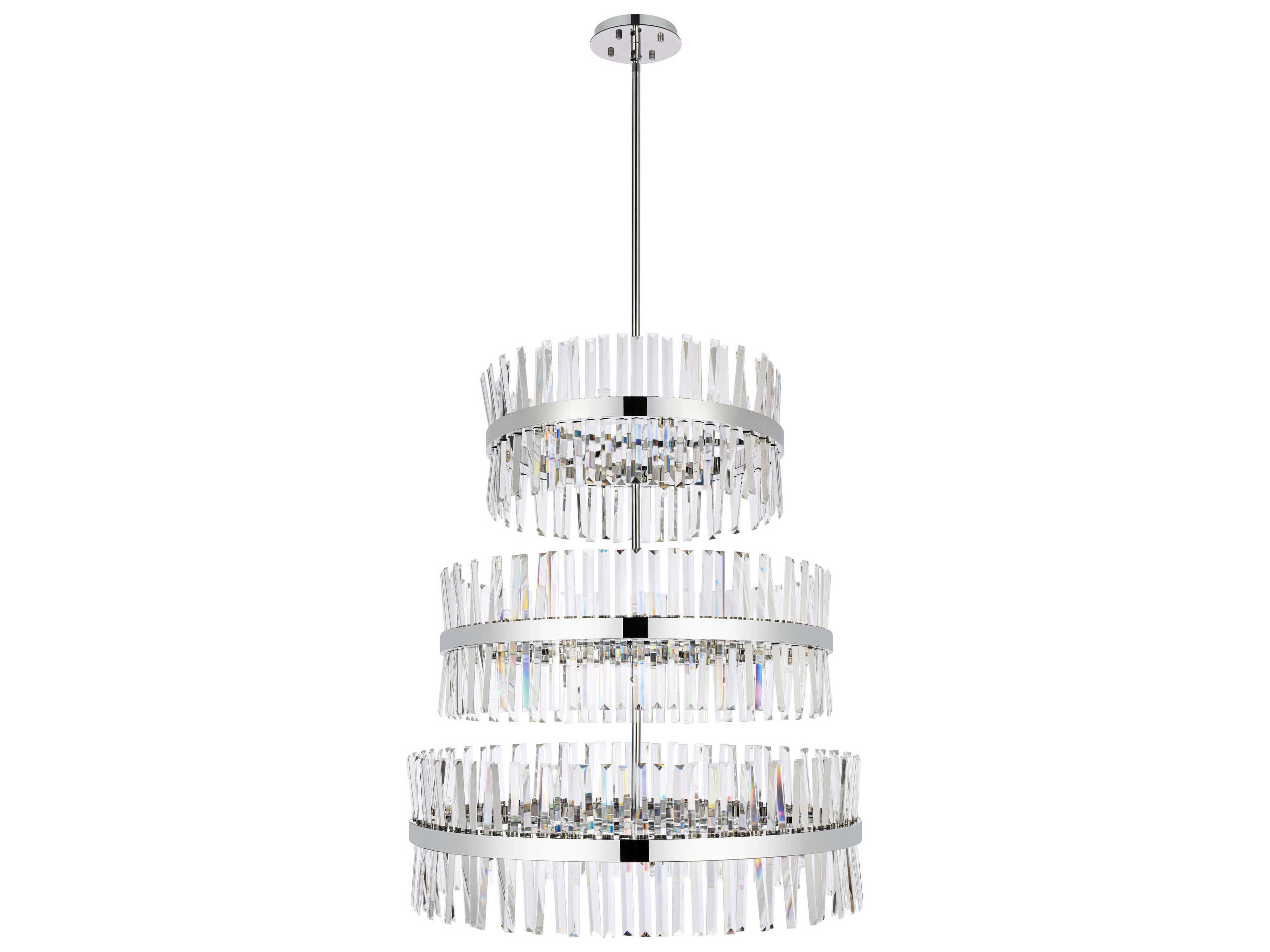 Elegant Lighting Serephina 46-Light Chrome Round Tiered Chandelier