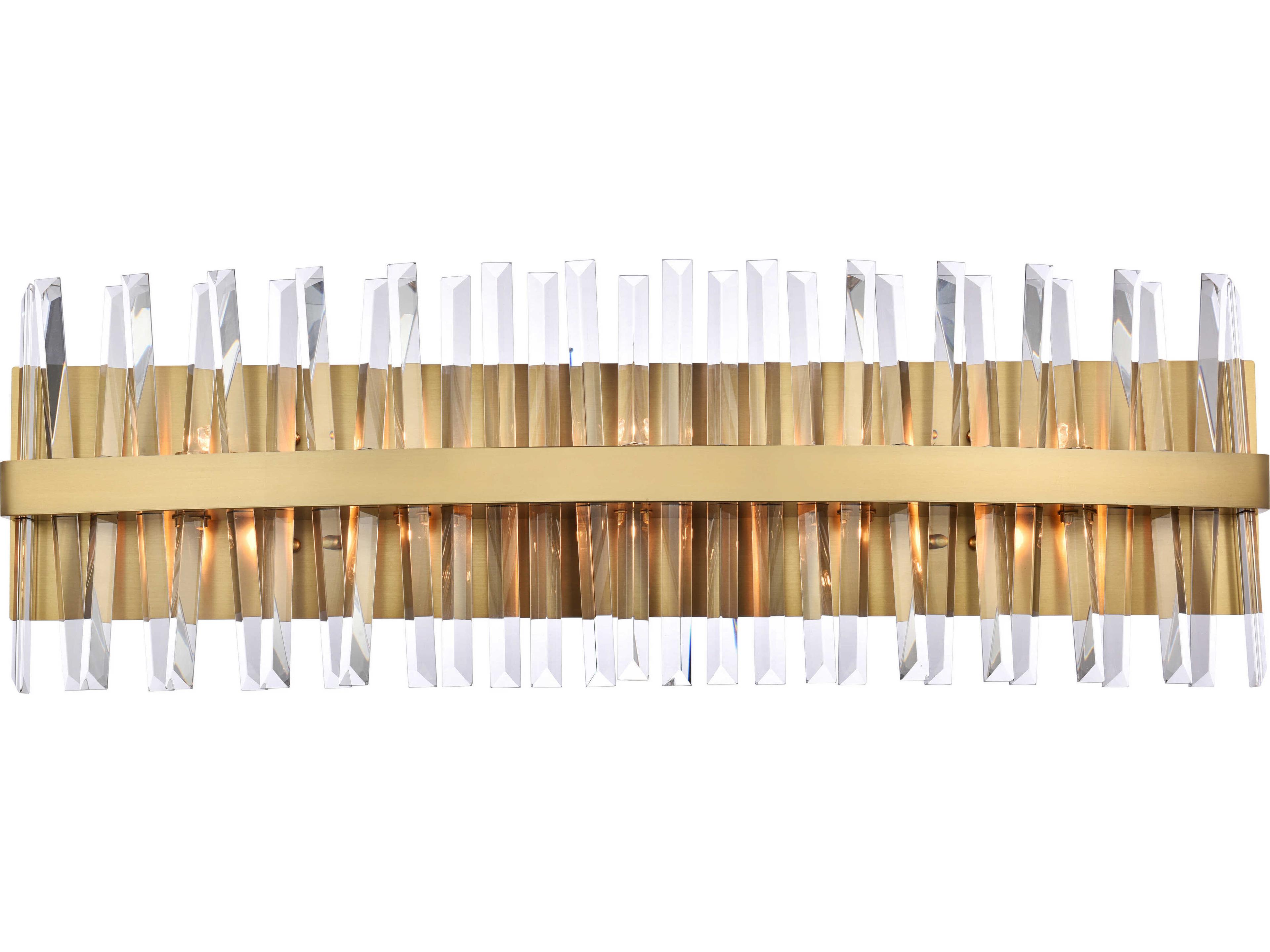 Elegant Lighting Serephina 10-Light Satin Gold Crystal Vanity Light