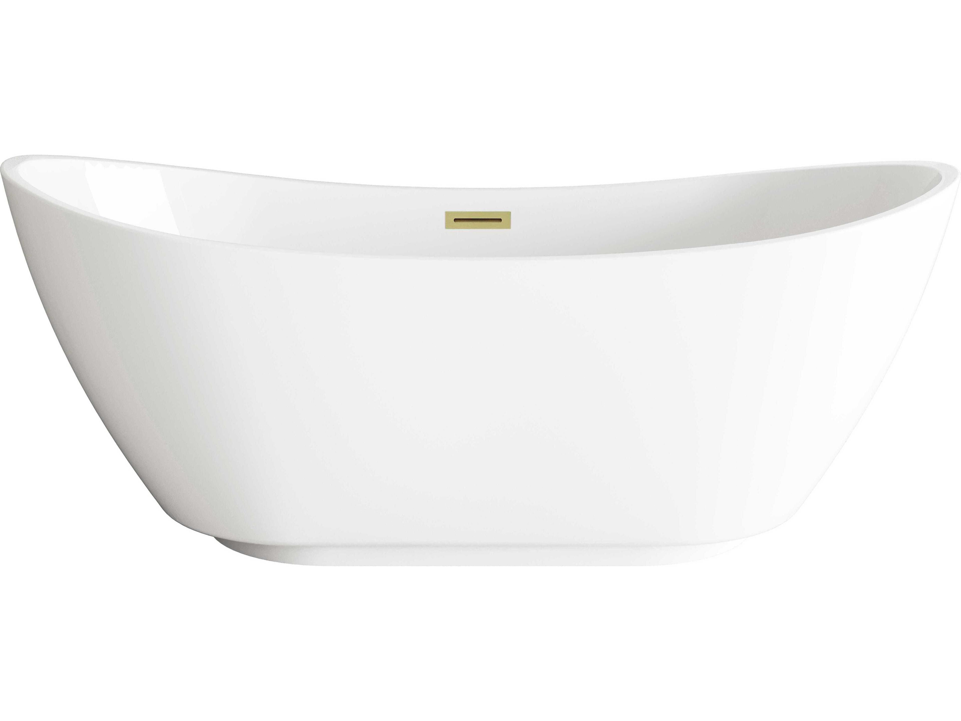Elegant Lighting Ines Glossy White 62" Bathtub