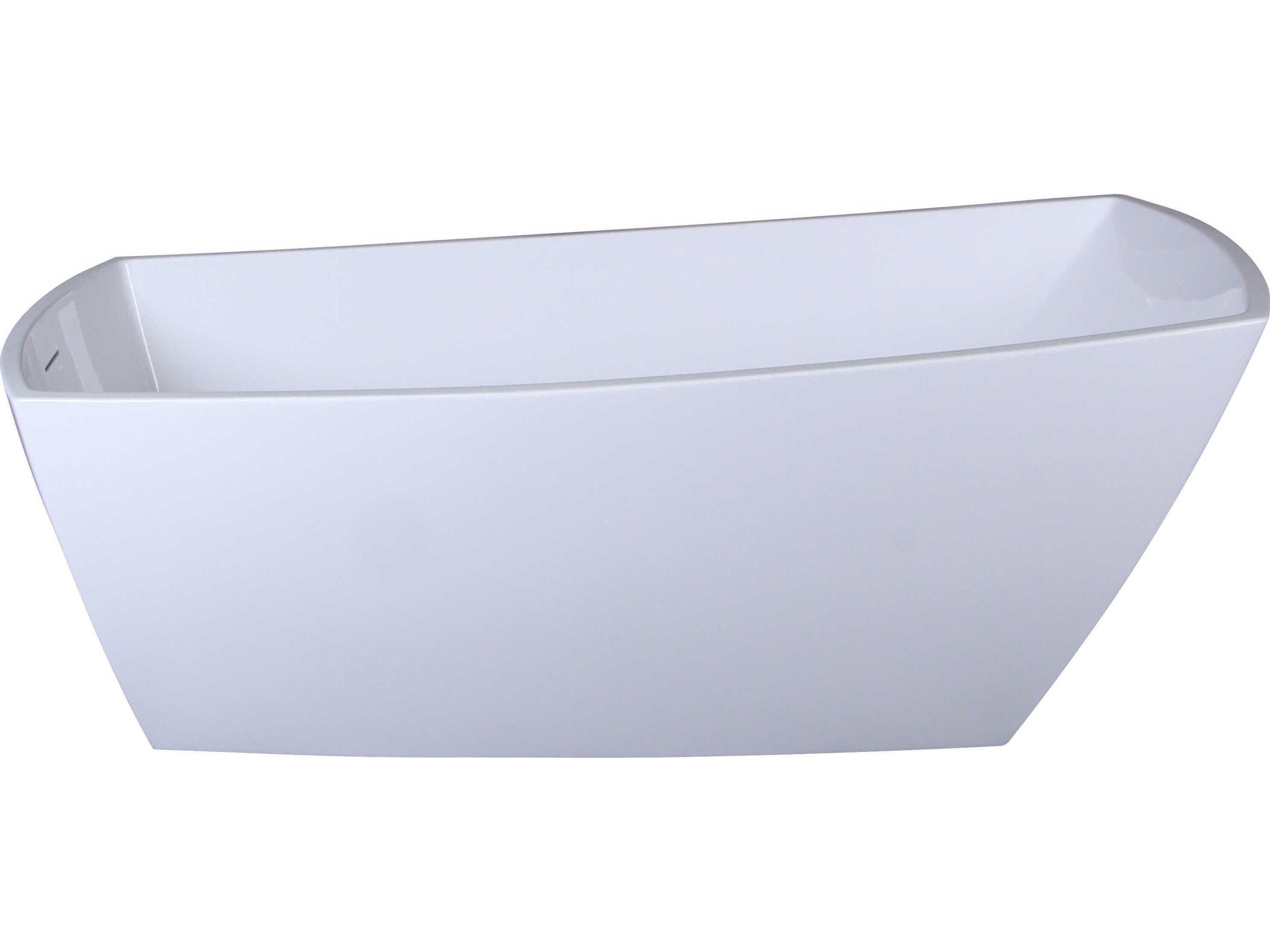 Elegant Lighting Brock 72" Glossy White Soaking Single Slipper Rectangular Bathtub