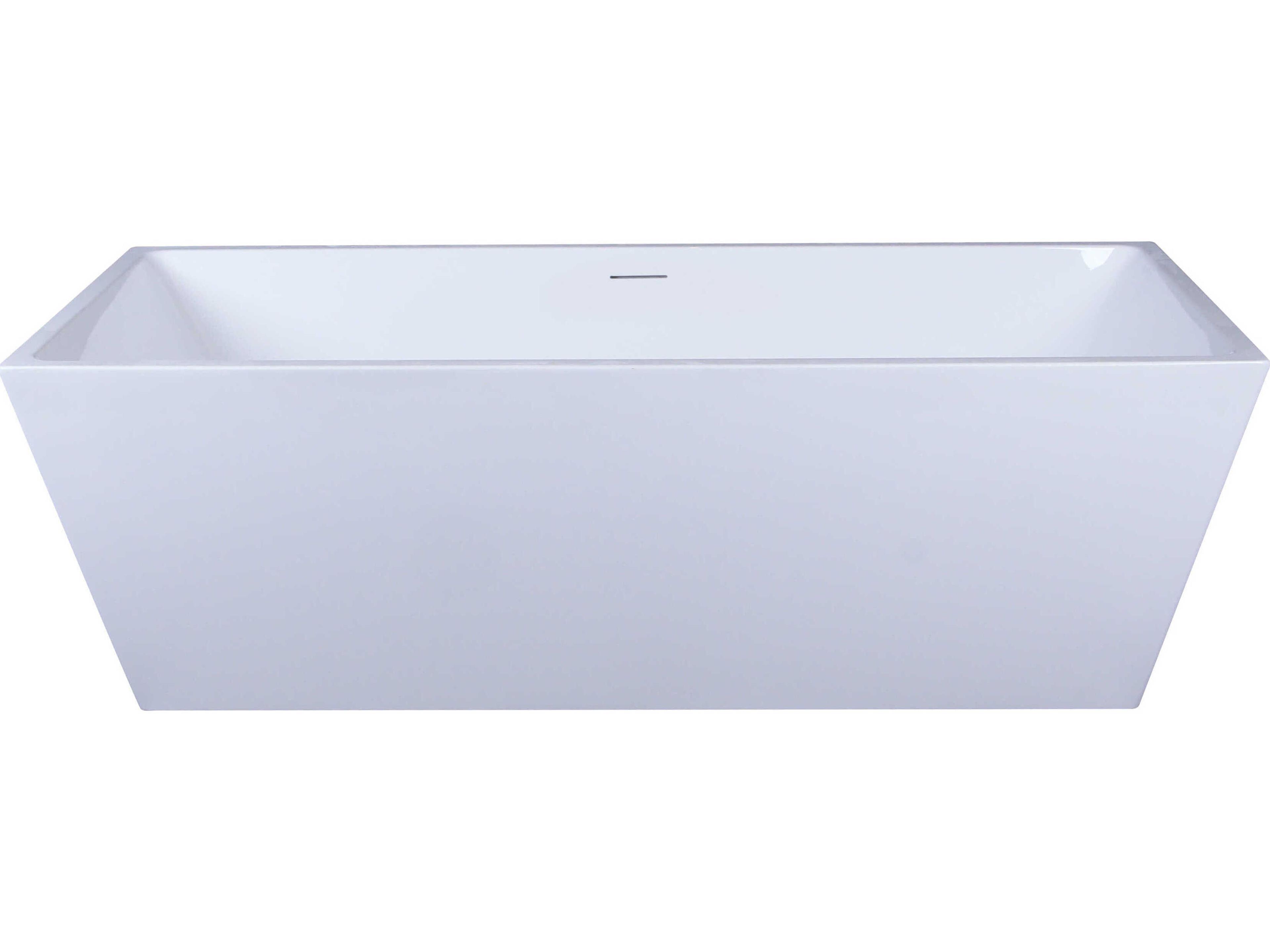 Elegant Lighting Turner 72" Glossy White Soaking Rectangular Bathtub