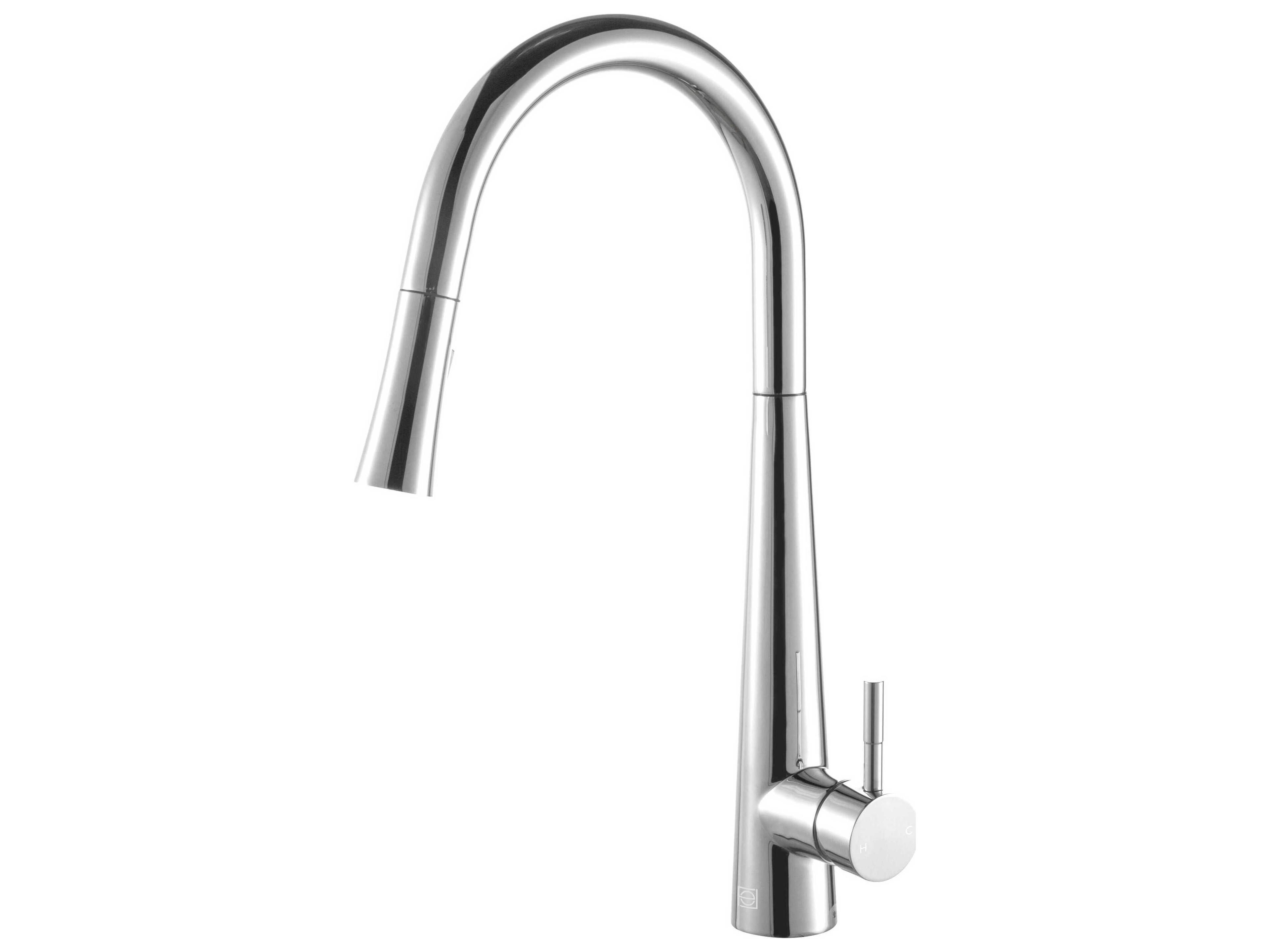 Elegant Lighting Lucas Chrome Pull Down Sprayer Kitchen Faucet