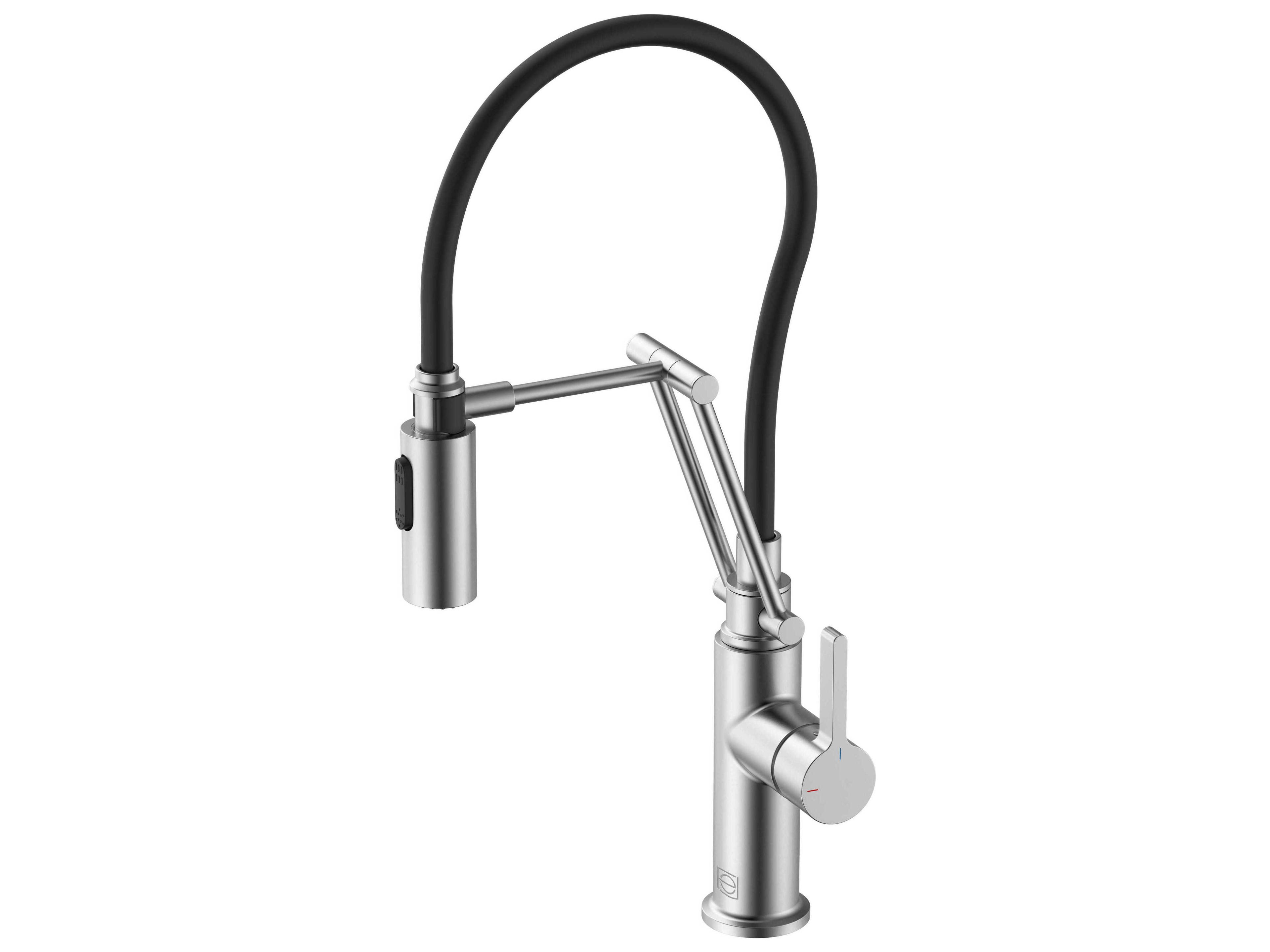 Elegant Lighting Leonardo Brushed Nickel Pull Down Sprayer Kitchen Faucet