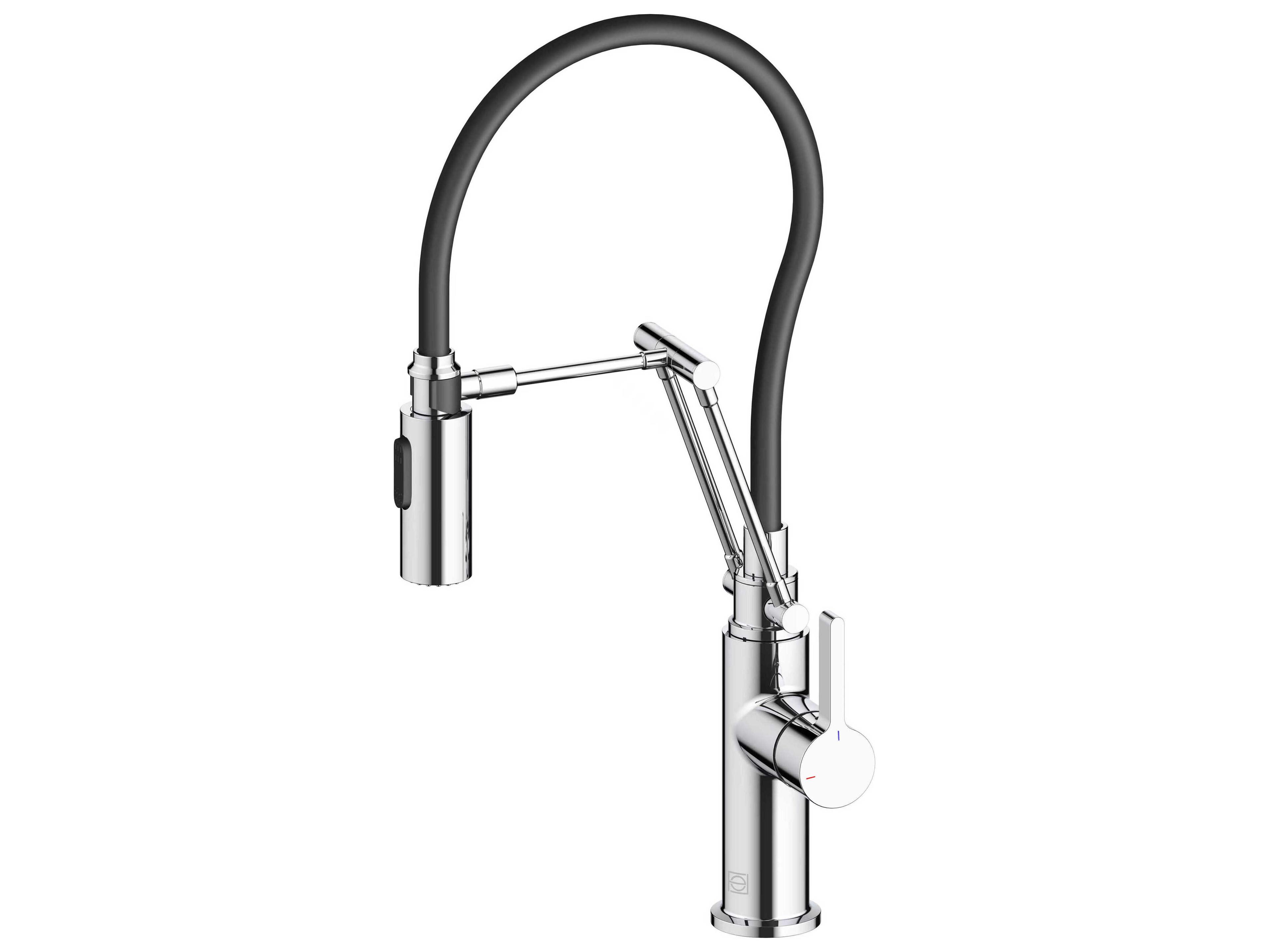 Elegant Lighting Leonardo Chrome Pull Down Sprayer Kitchen Faucet