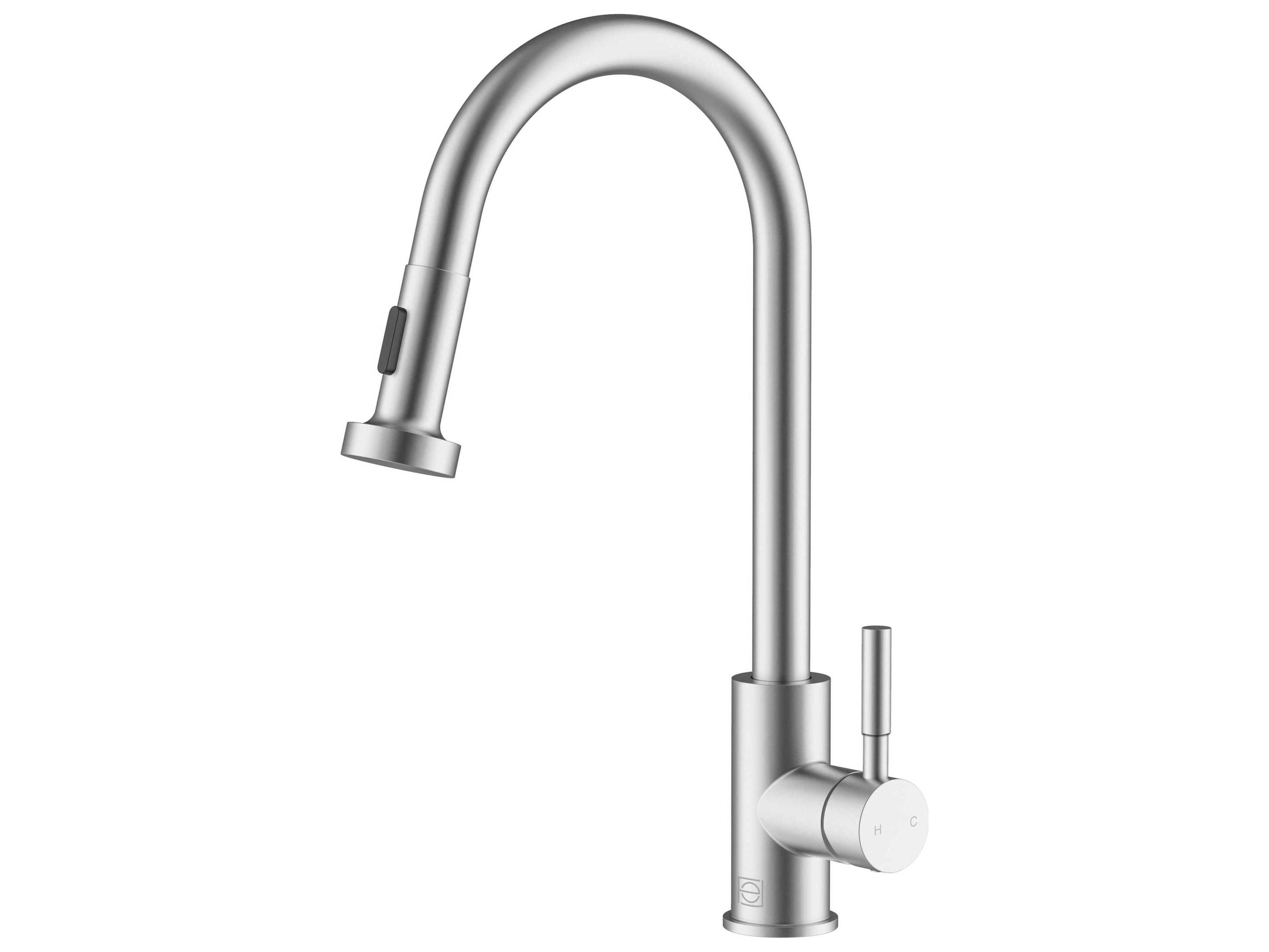 Elegant Lighting Sem Brushed Nickel Pull Down Sprayer Kitchen Faucet