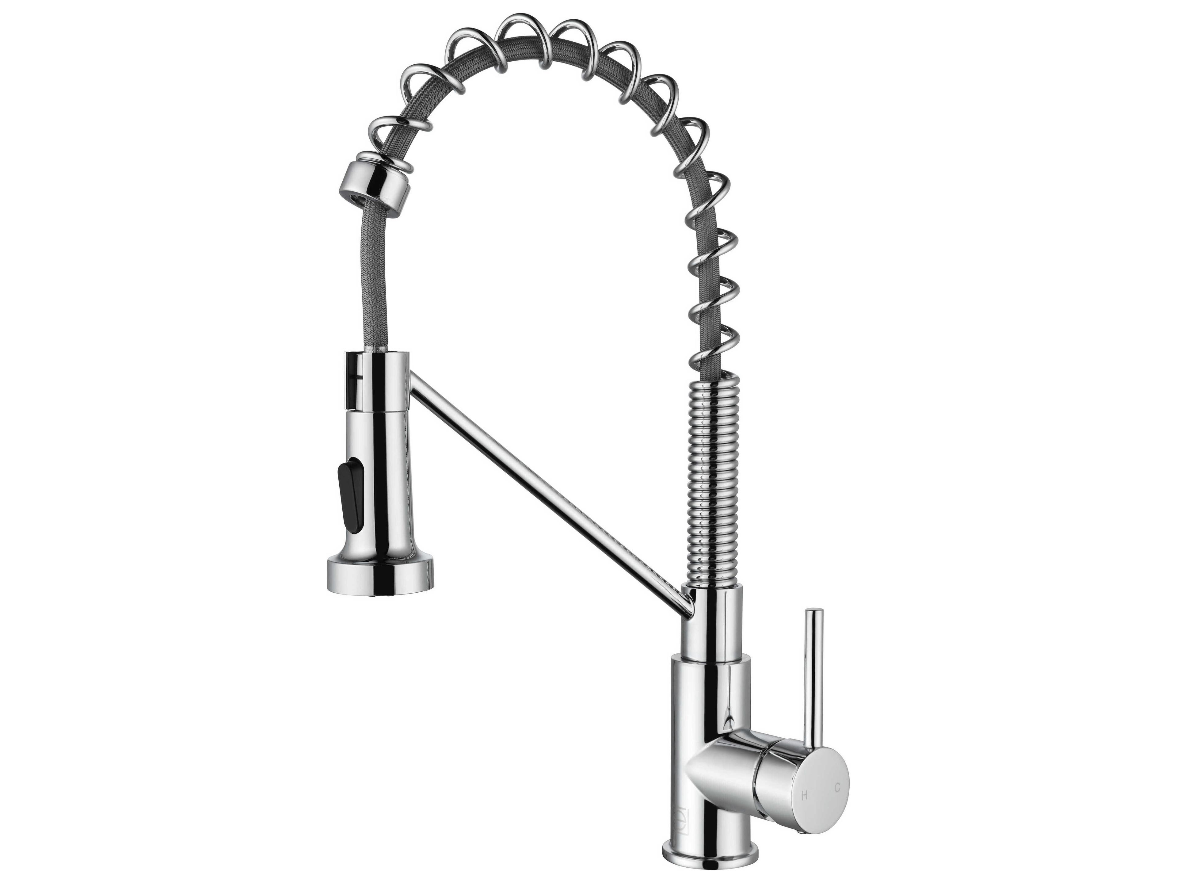 Elegant Lighting Yara Chrome Pull Down Sprayer Kitchen Faucet