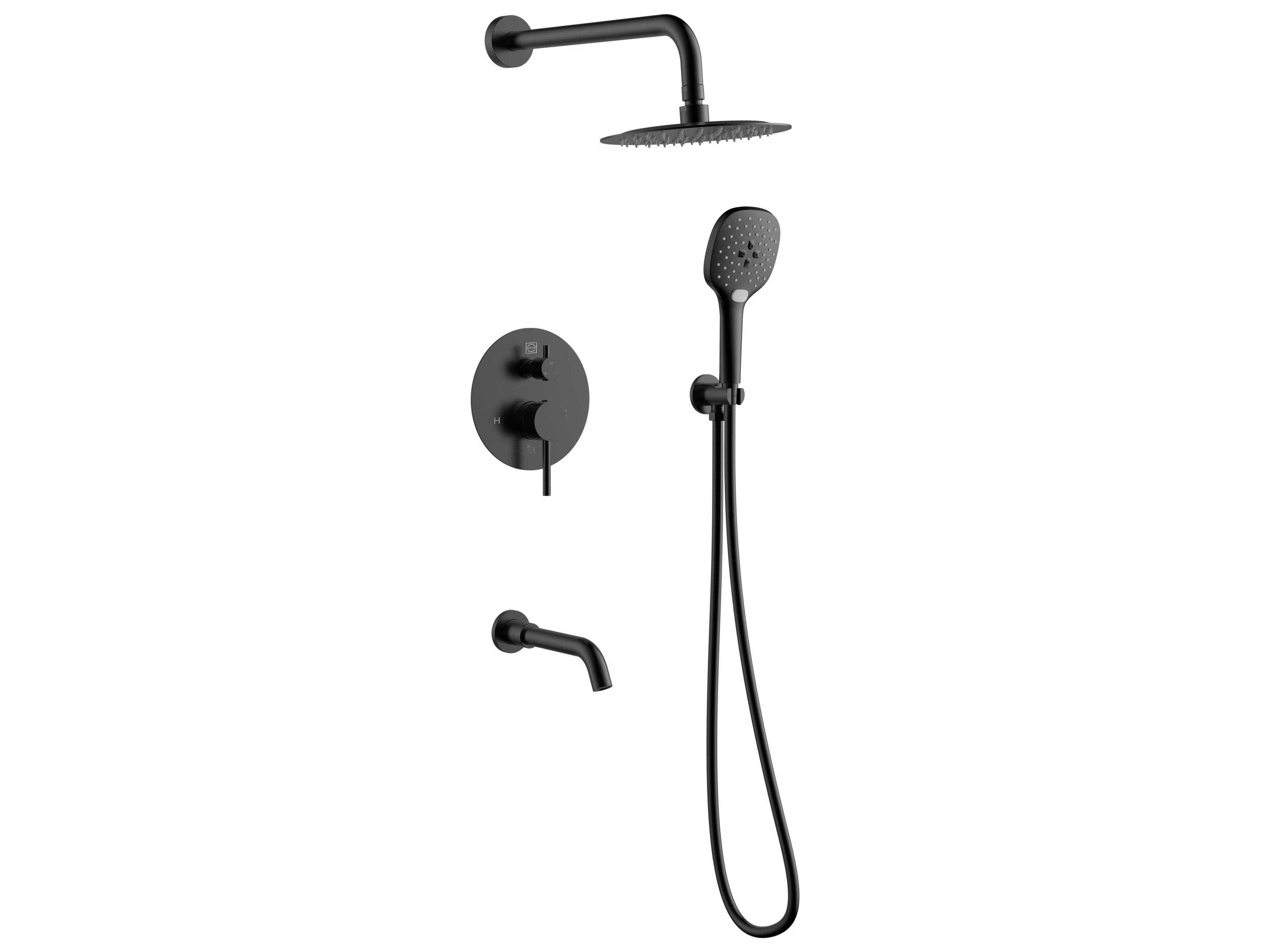 Elegant Lighting George Matte Black Shower and Tub Faucet