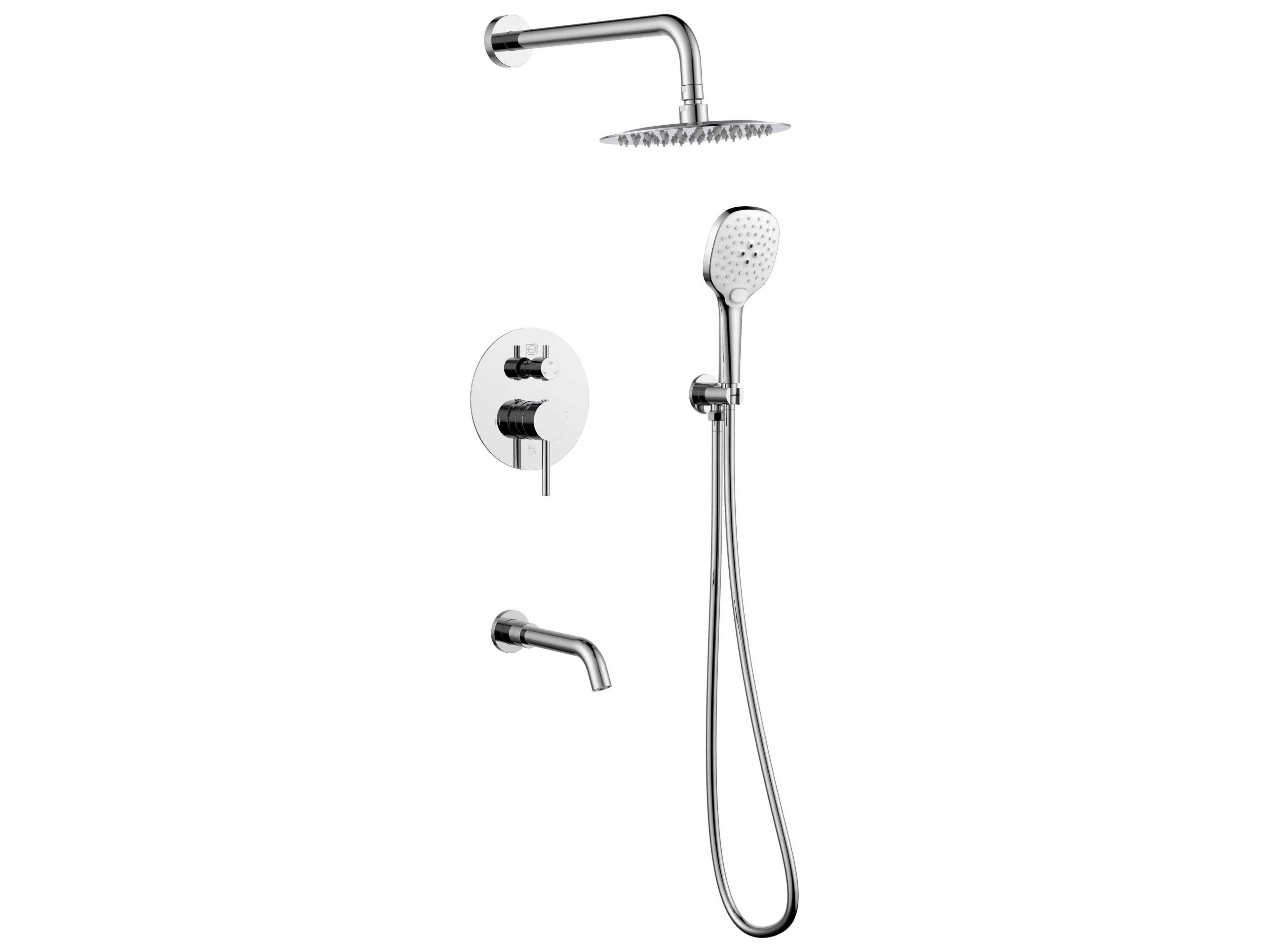 Elegant Lighting George Chrome Shower and Tub Faucet