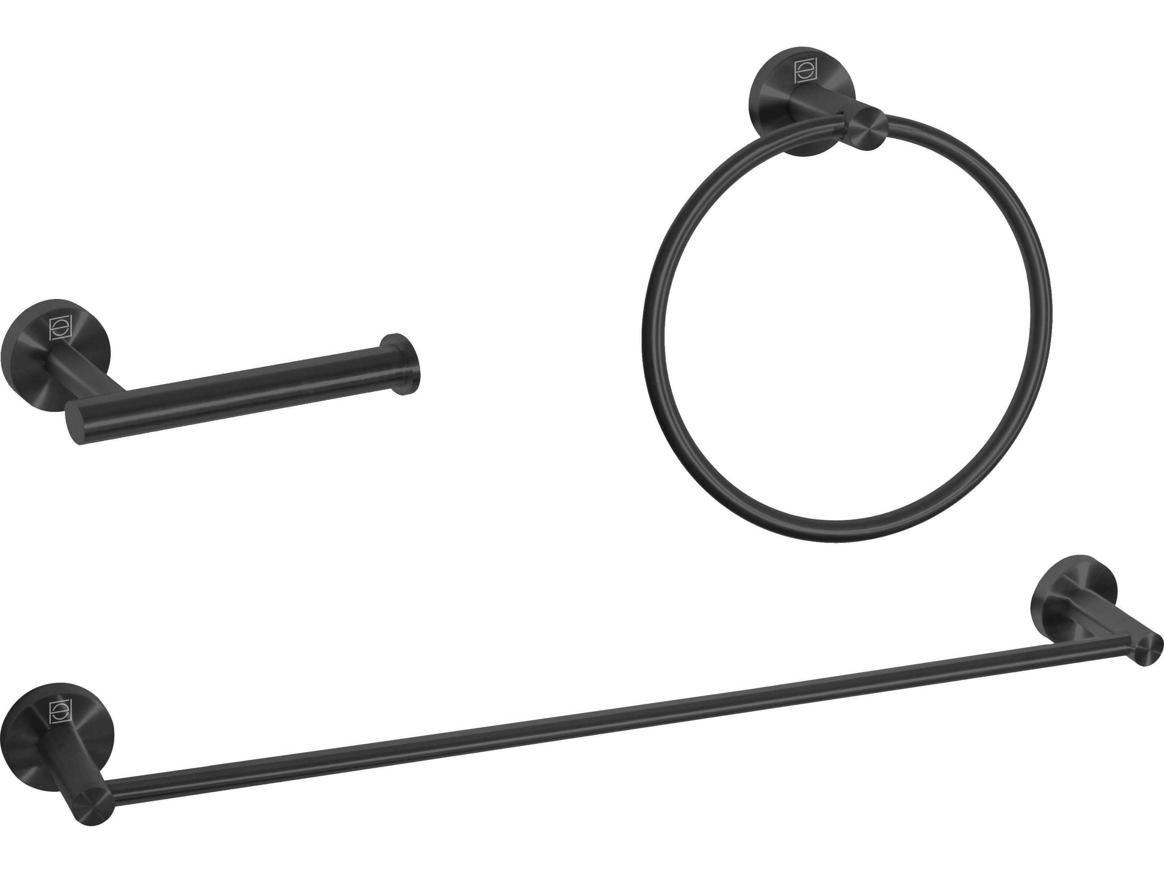 Elegant Lighting Alma Matte Black 3-Piece Bathroom Hardware Set