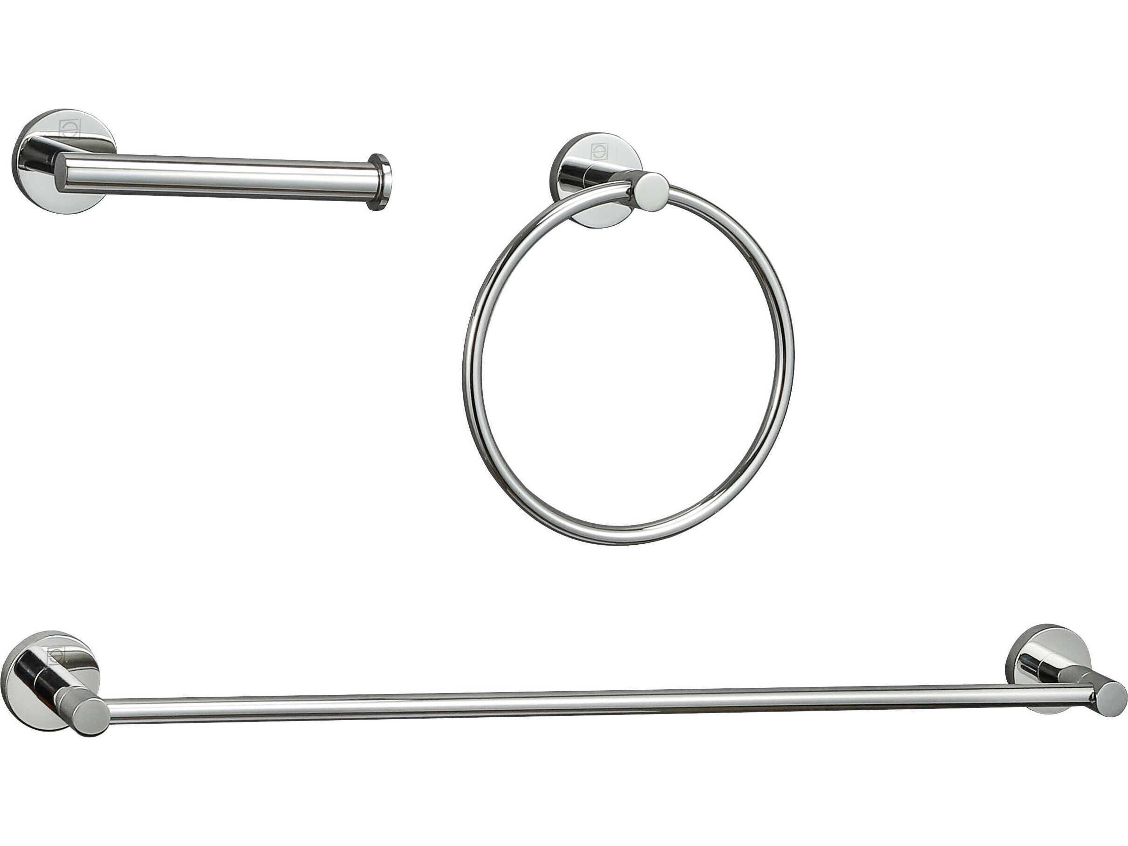 Elegant Lighting Alma Chrome 3-Piece Bathroom Hardware Set