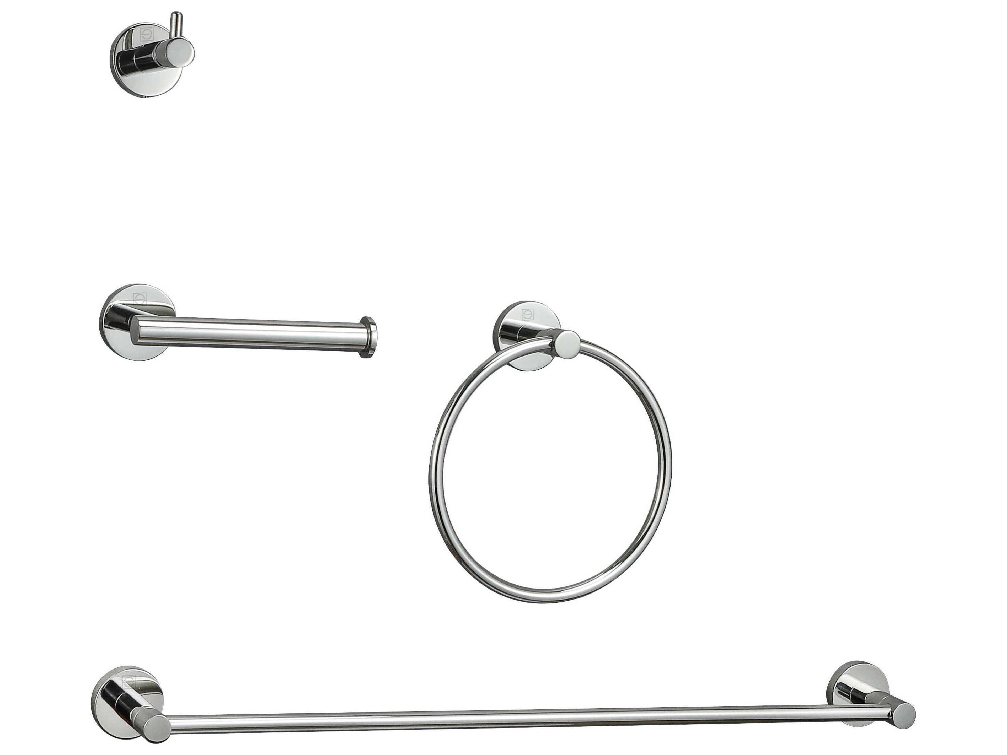 Elegant Lighting Freya Chrome 4-Piece Bathroom Hardware Set