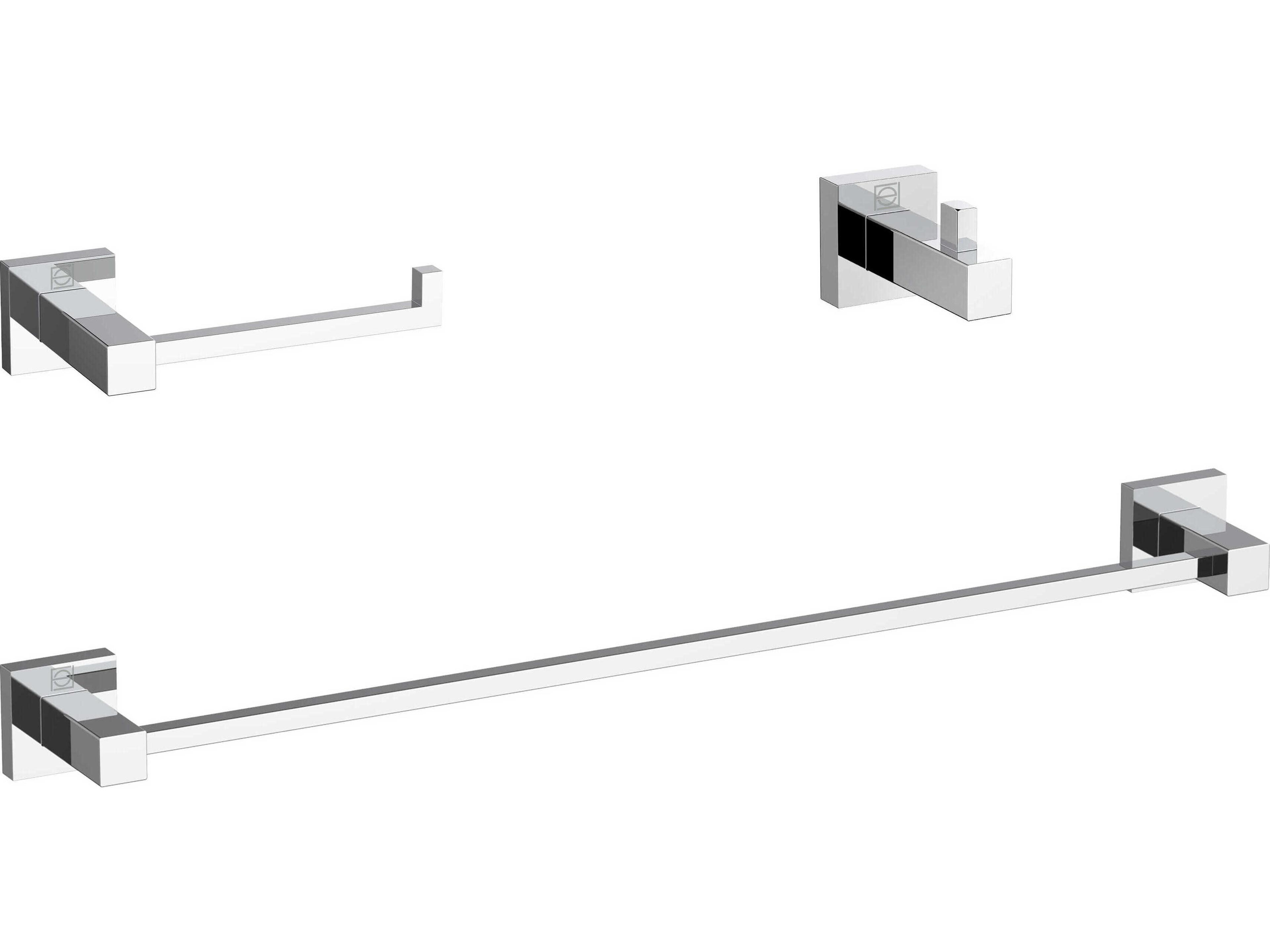 Elegant Lighting Isla Chrome 3-Piece Bathroom Hardware Set