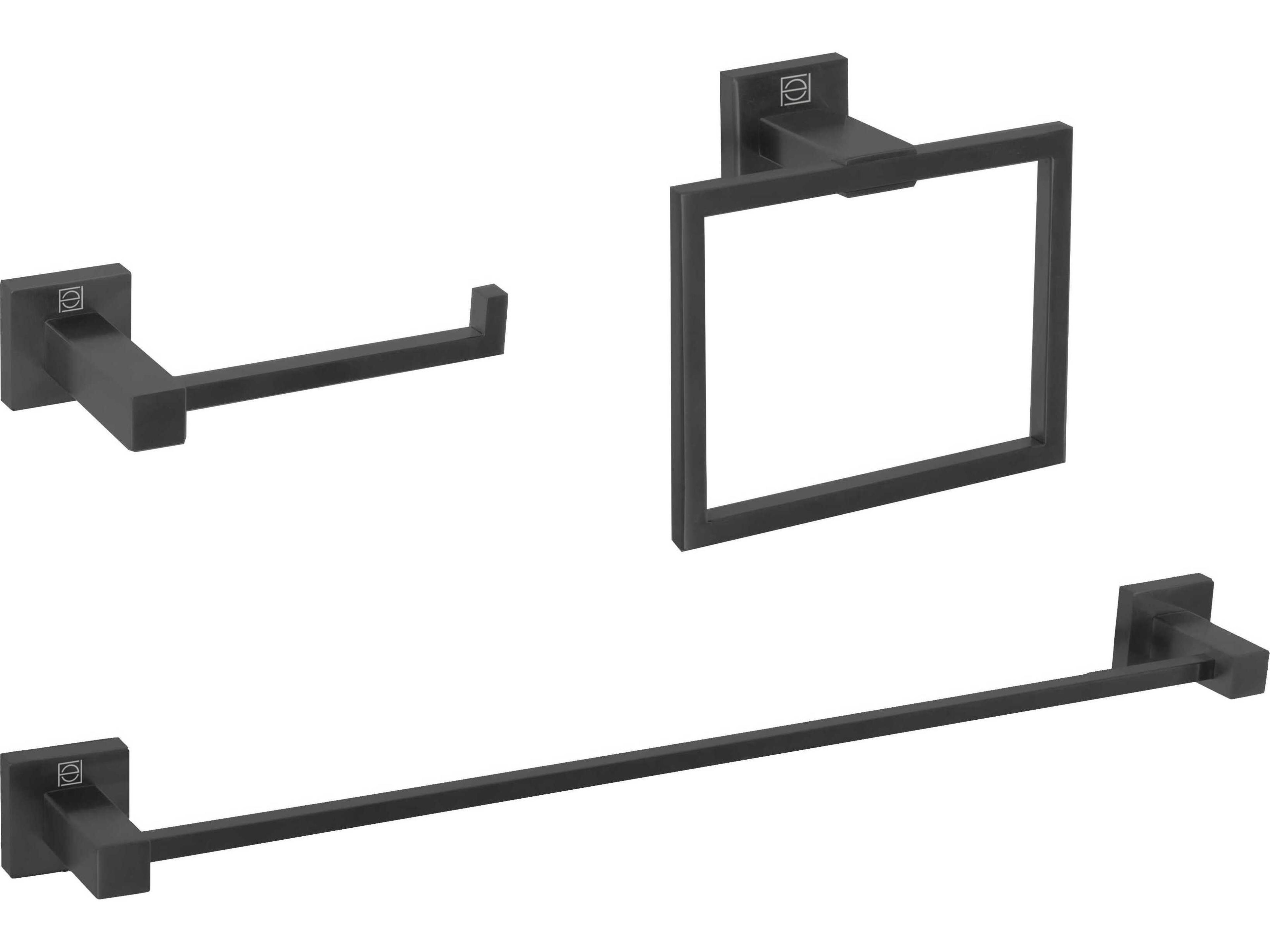 Elegant Lighting Isla Matte Black 3-Piece Bathroom Hardware Set