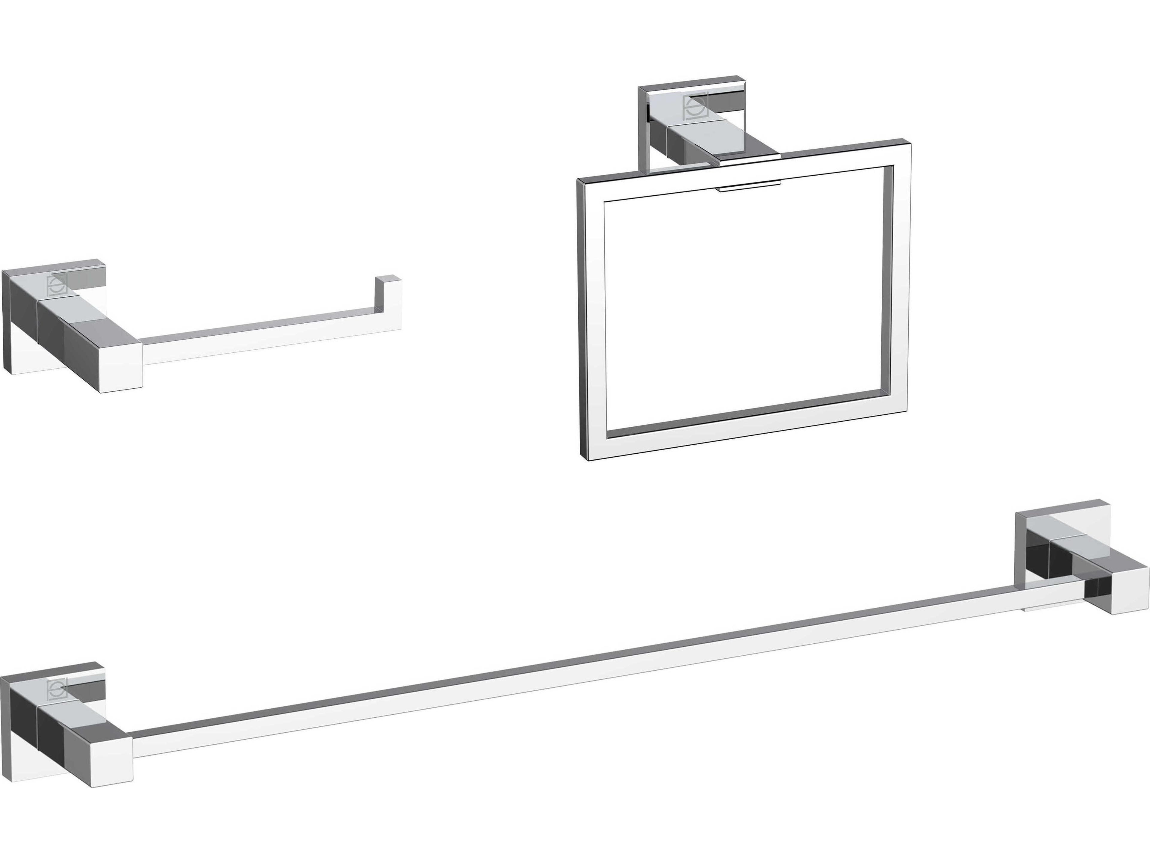 Elegant Lighting Isla Chrome 3-Piece Bathroom Hardware Set