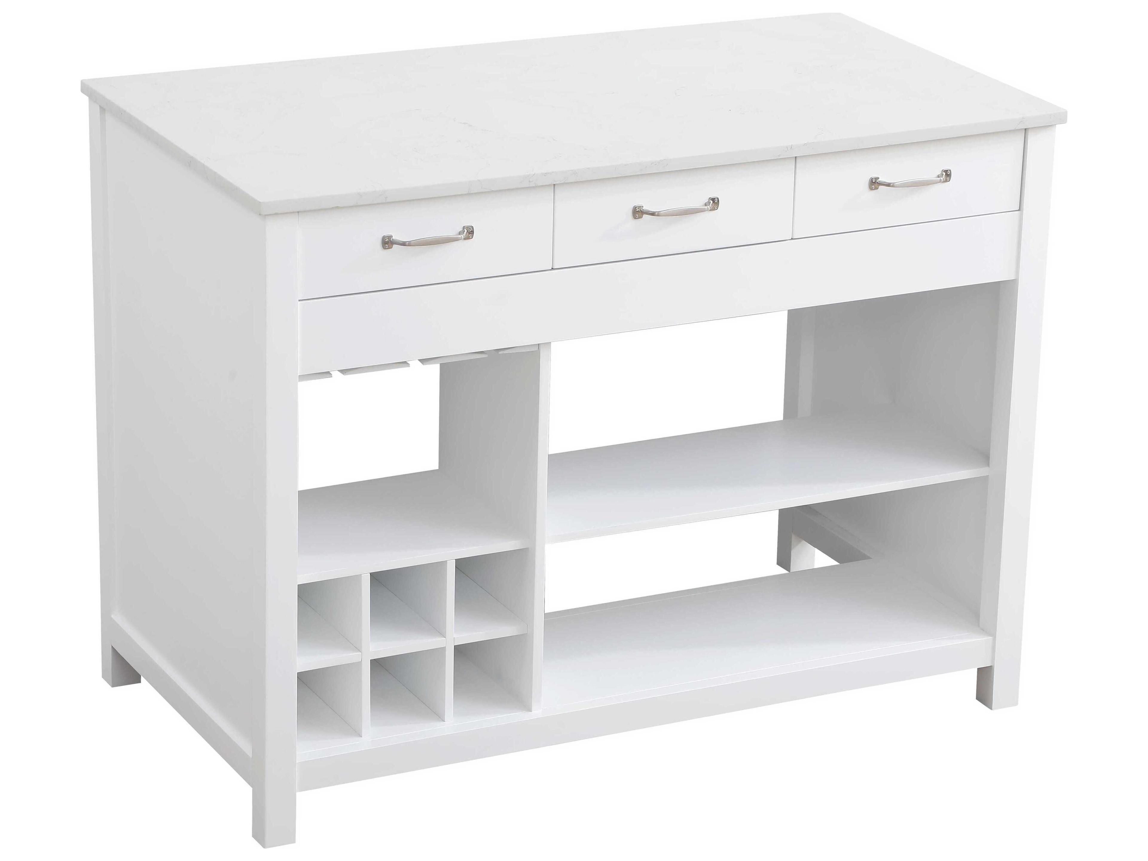 Elegant Lighting Jax Marble White Kitchen Island