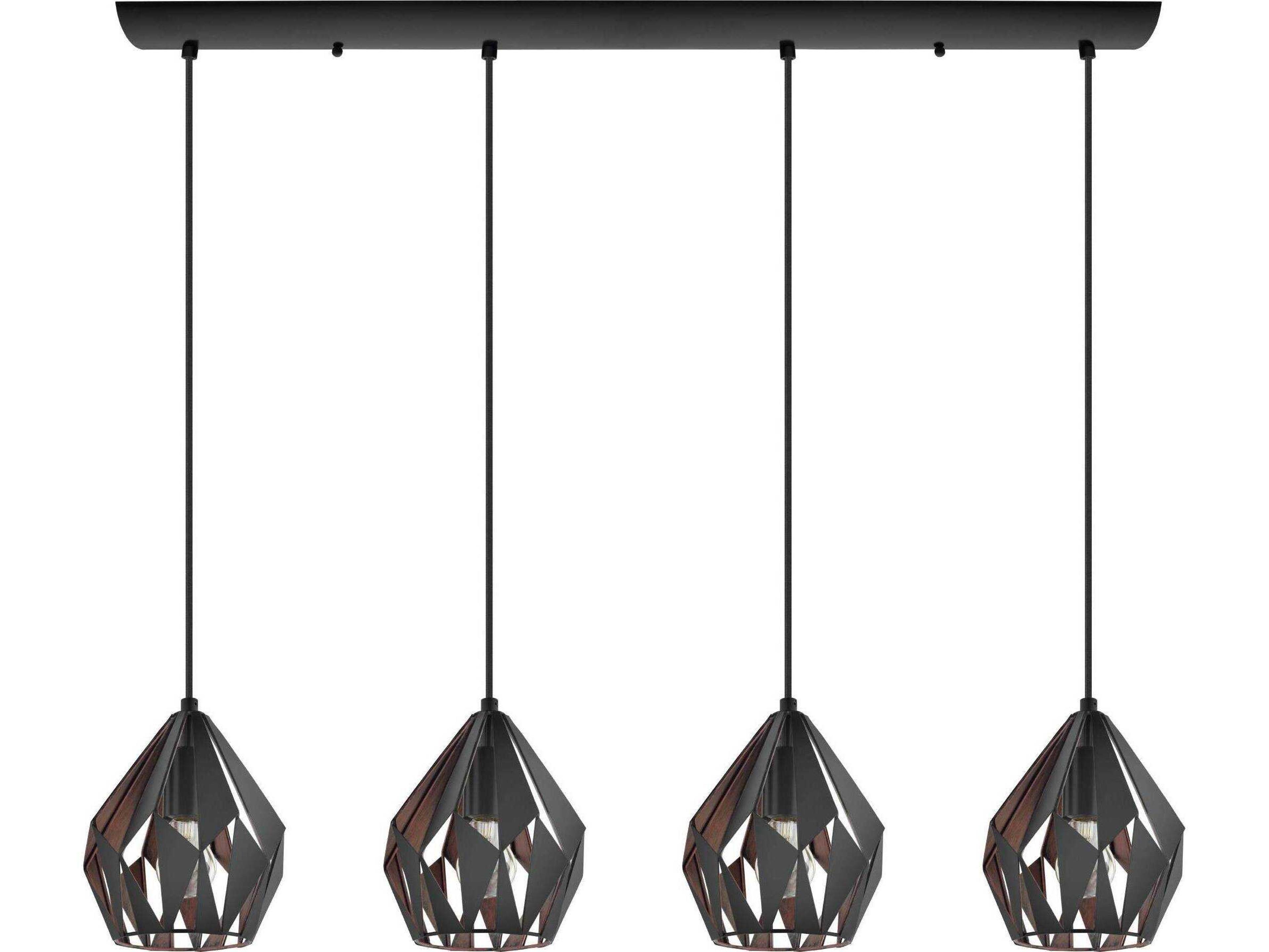 Eglo Carlton 4-Light Black Geometric Island Pendant