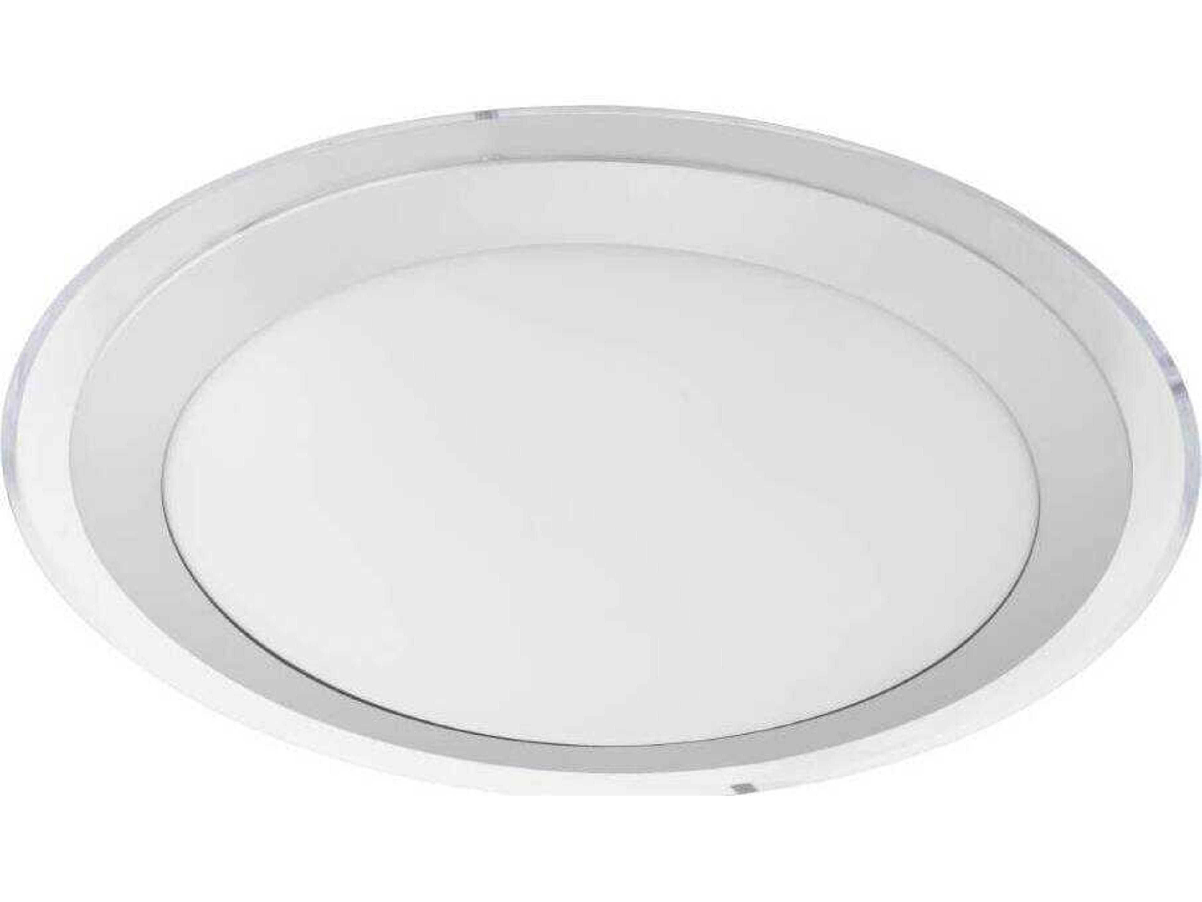 Eglo Competa 1-Light White Silver Clear Round Flush Mount