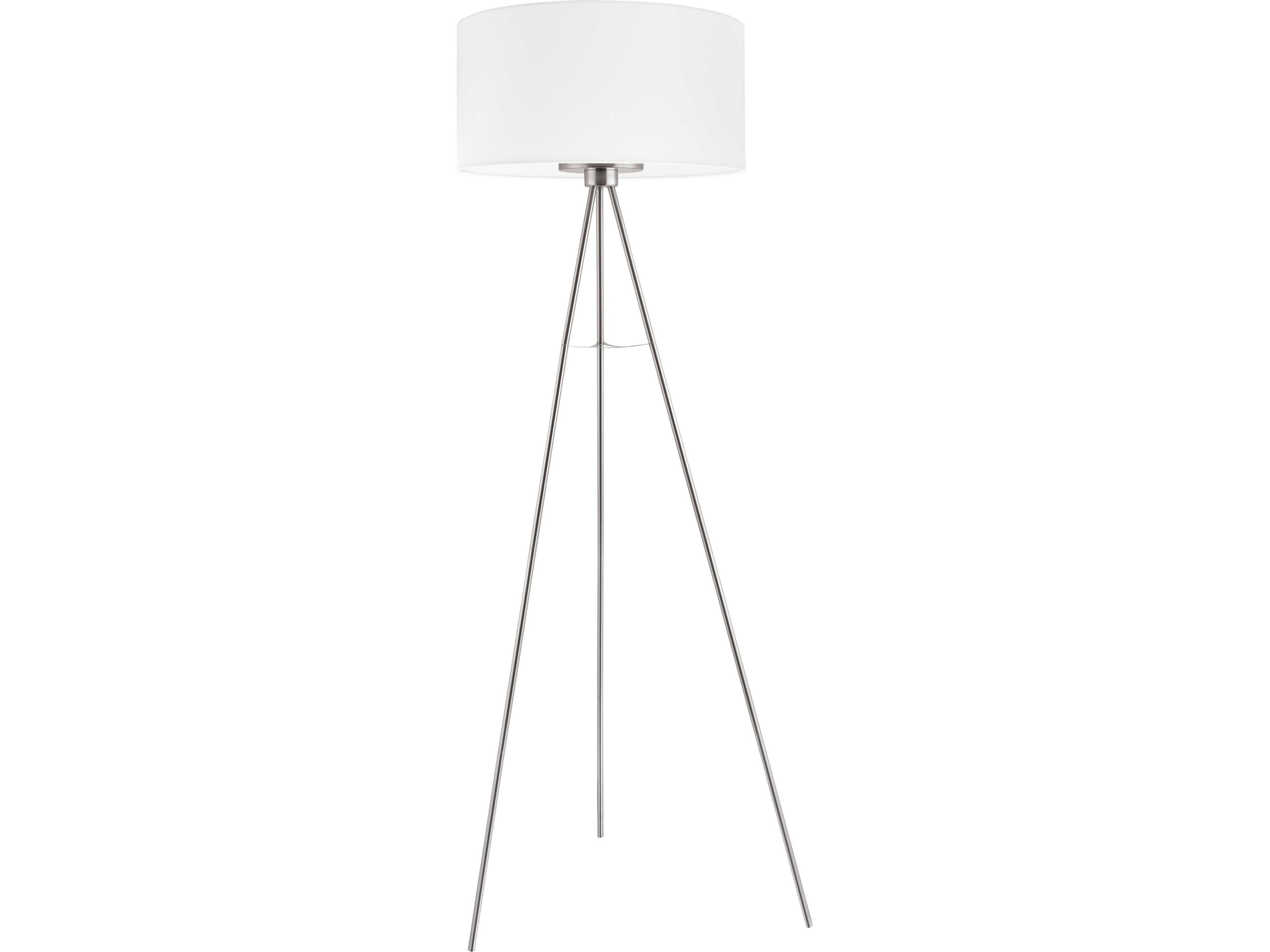 Eglo Fondachelli Matte Nickel White Fabric Floor Lamp