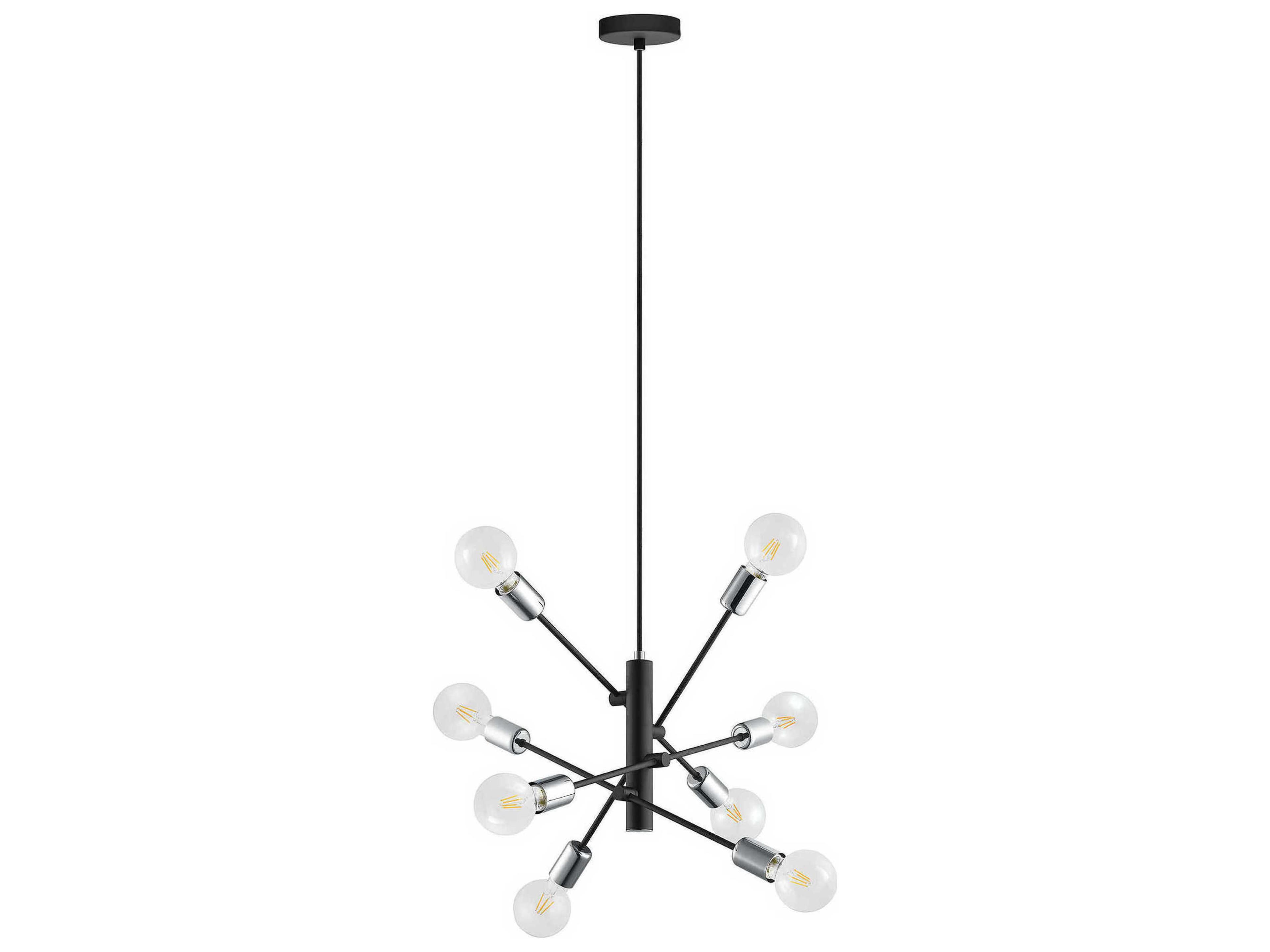 Eglo Gradoli 8-Light Black Chrome Linear Pendant
