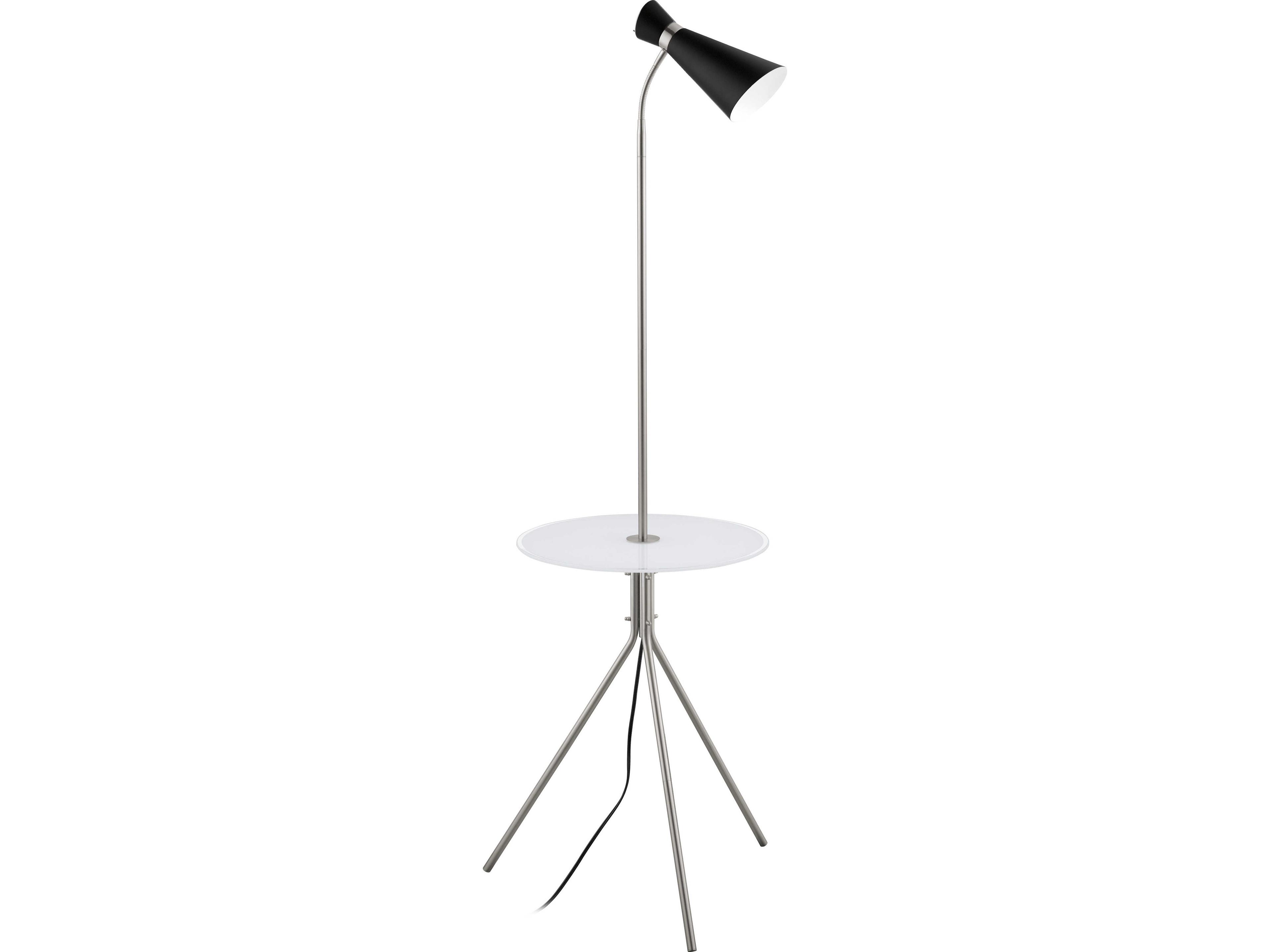 Eglo Policara Matte Nickel Black Floor Lamp