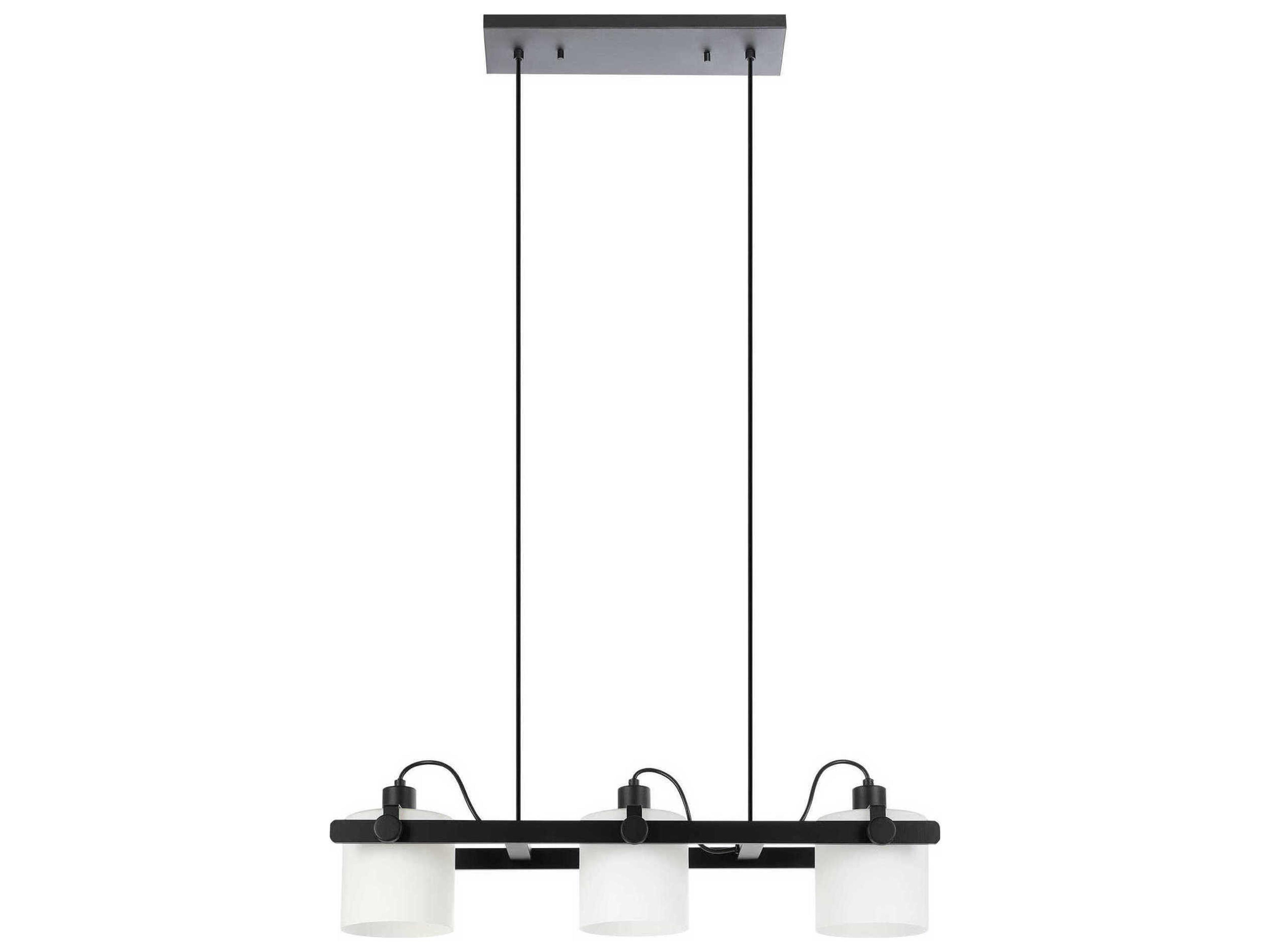 Eglo Drummond 3-Light Black Cylinder Island Pendant