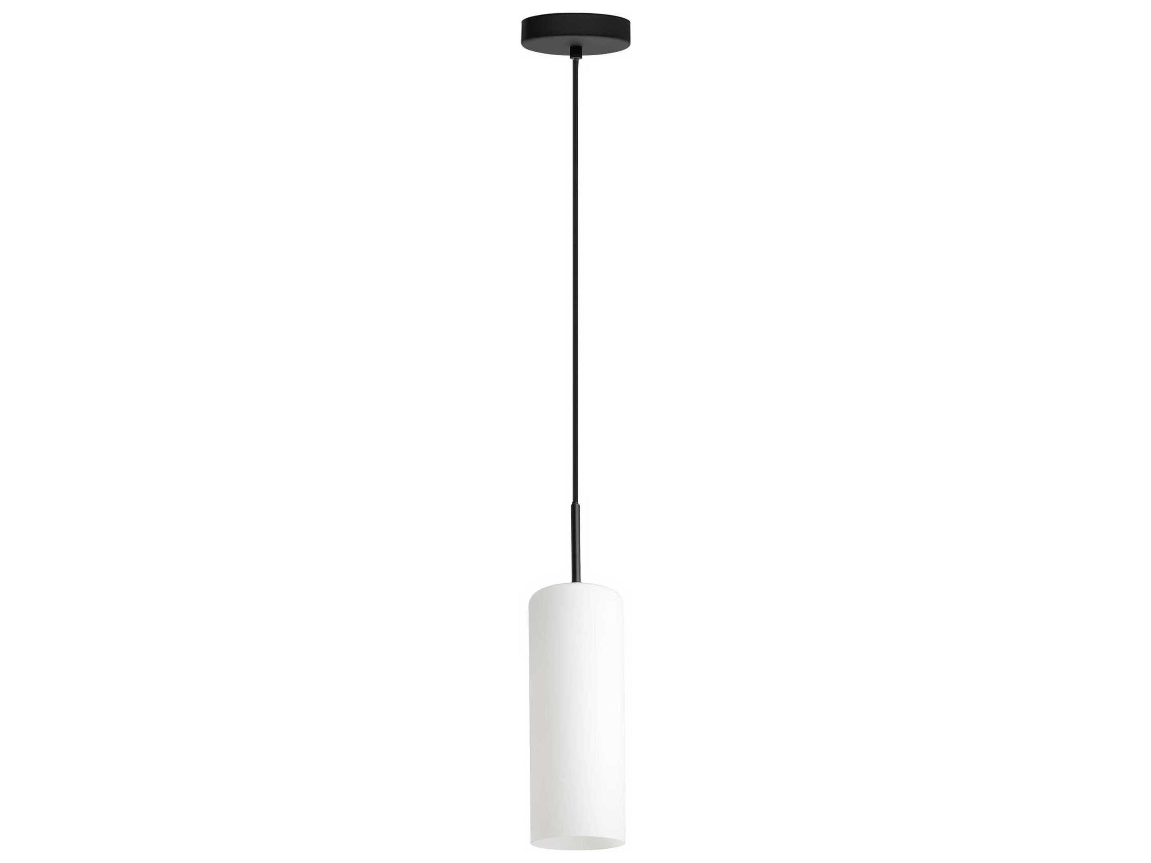 Eglo Troy 1-Light Structured Black Cylinder Mini Pendant