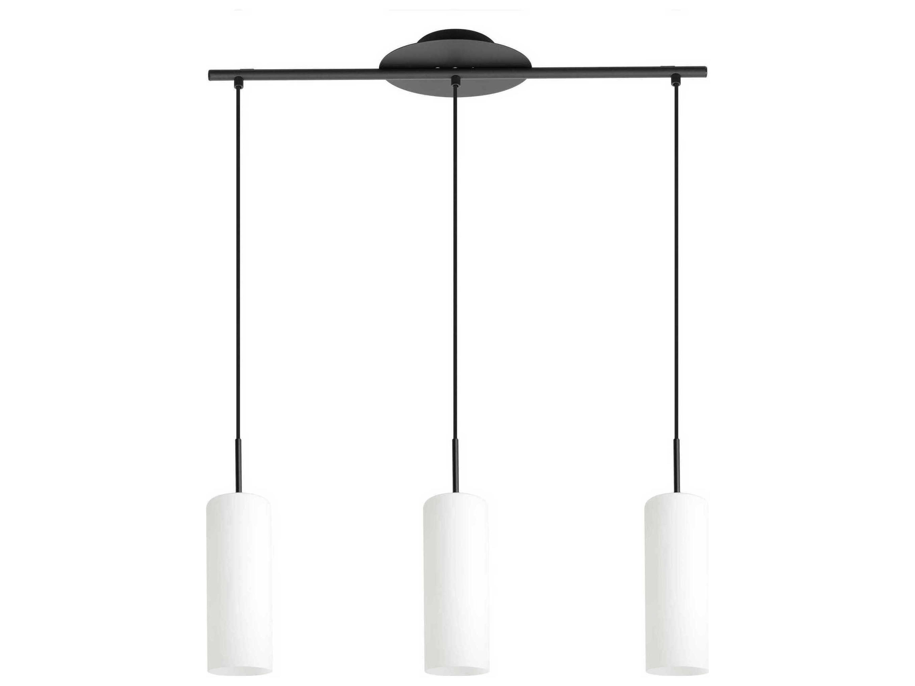 Eglo Troy 3-Light Structured Black Cylinder Island Pendant