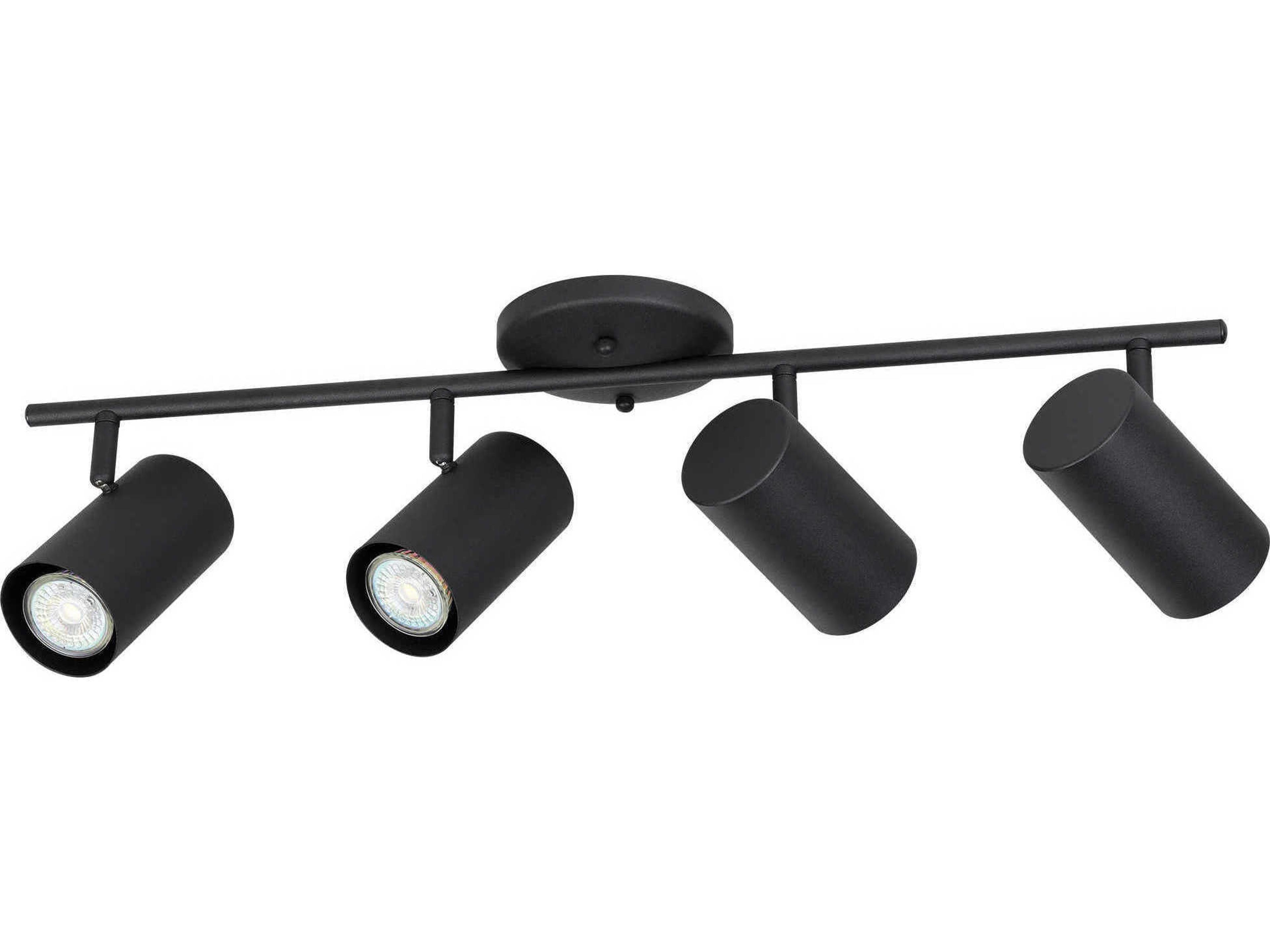 Eglo Calloway 4-Light Structured Black Cylinder Track & Rail Light