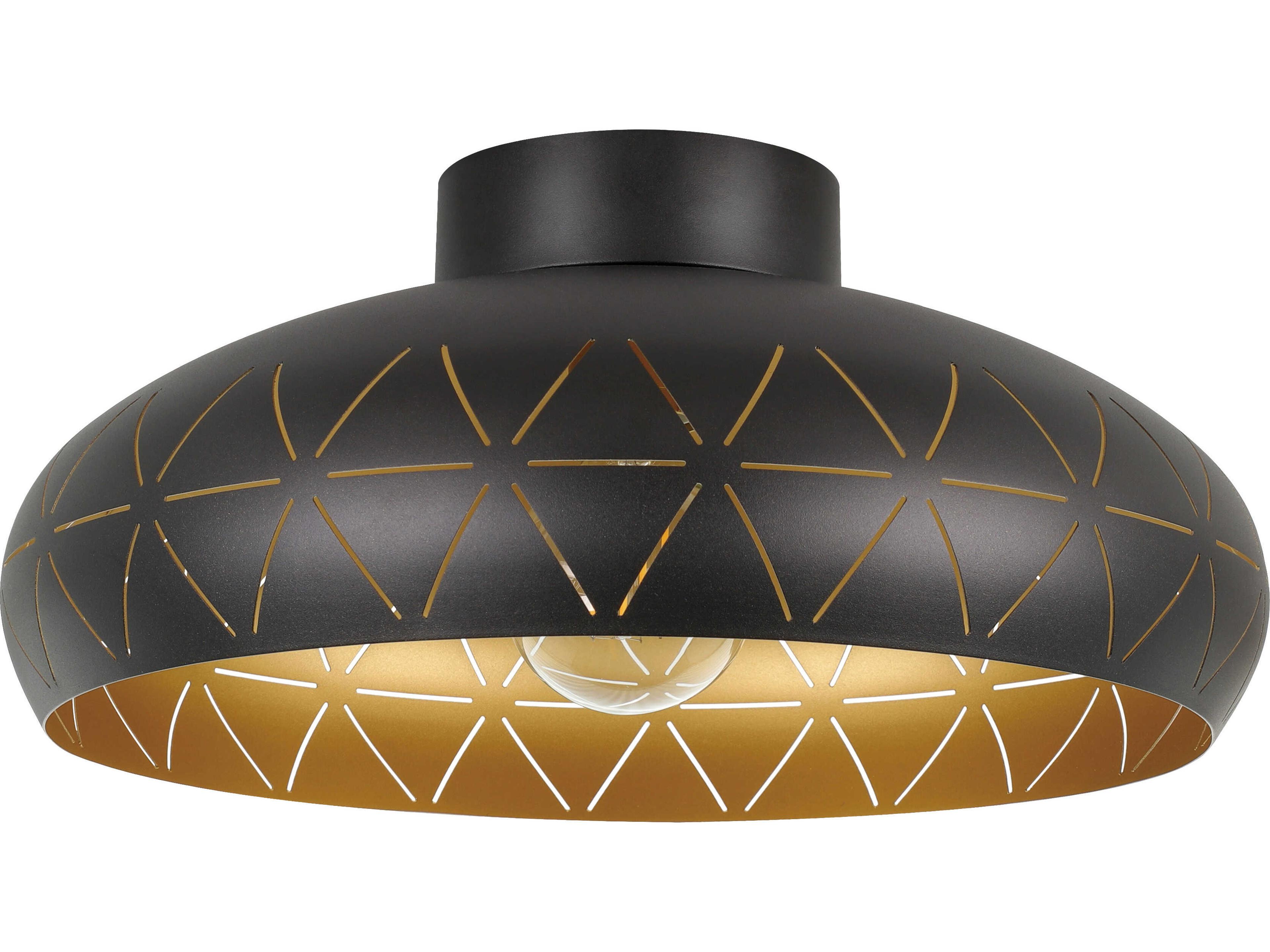Eglo Ramon 1-Light Black Gold Dome Flush Mount