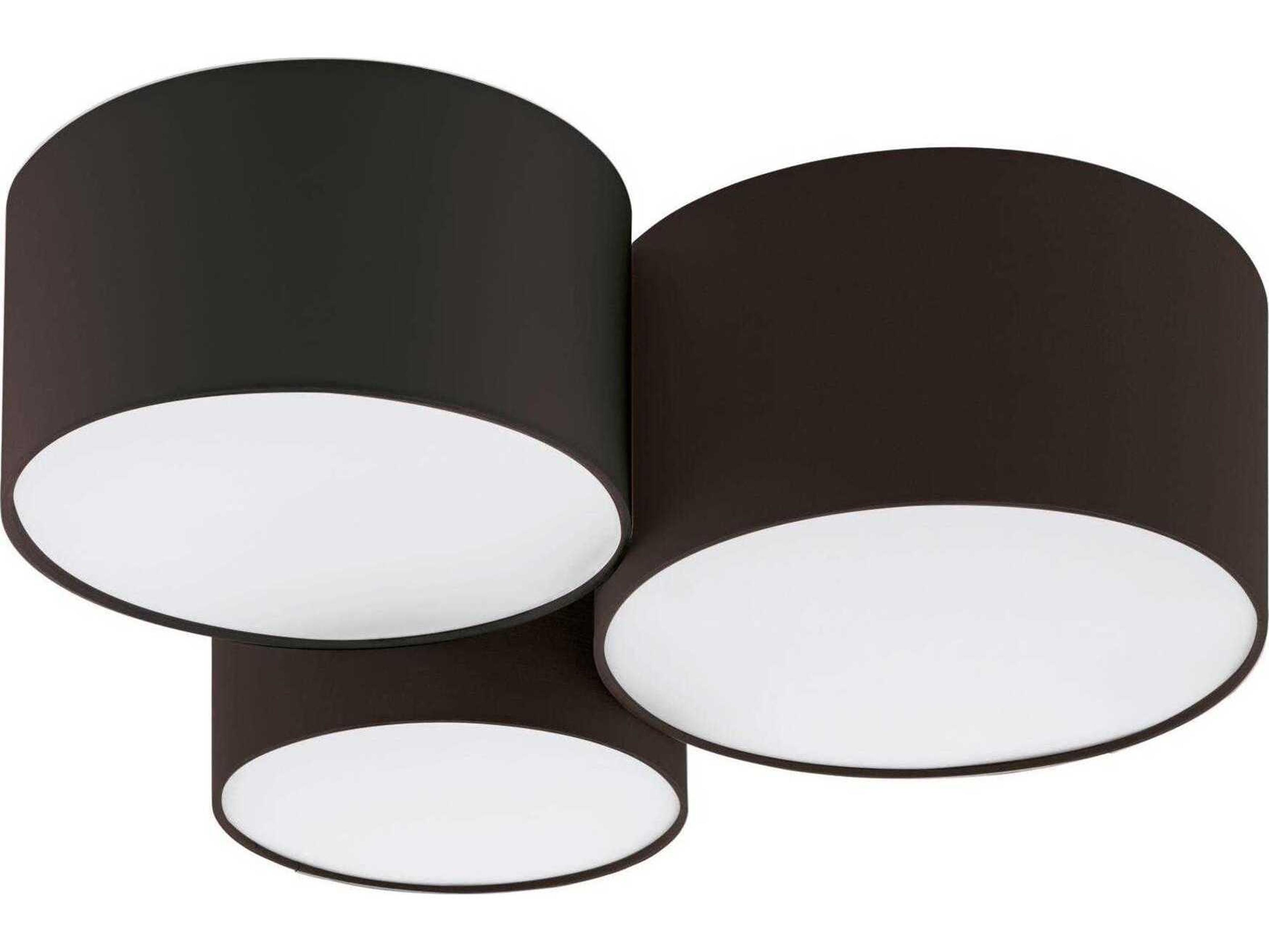 Eglo Pastore 3-Light Black Round Flush Mount