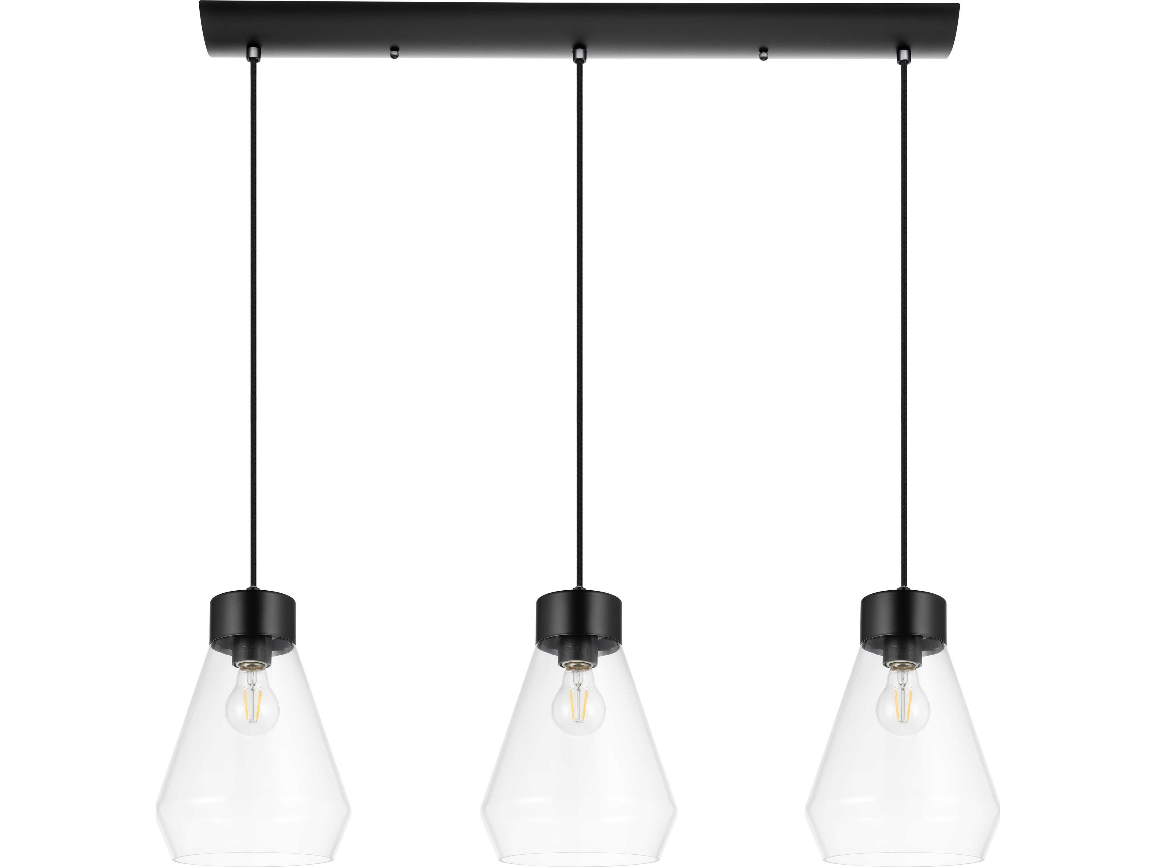 Eglo Montey 3-Light Matte Black Island Pendant