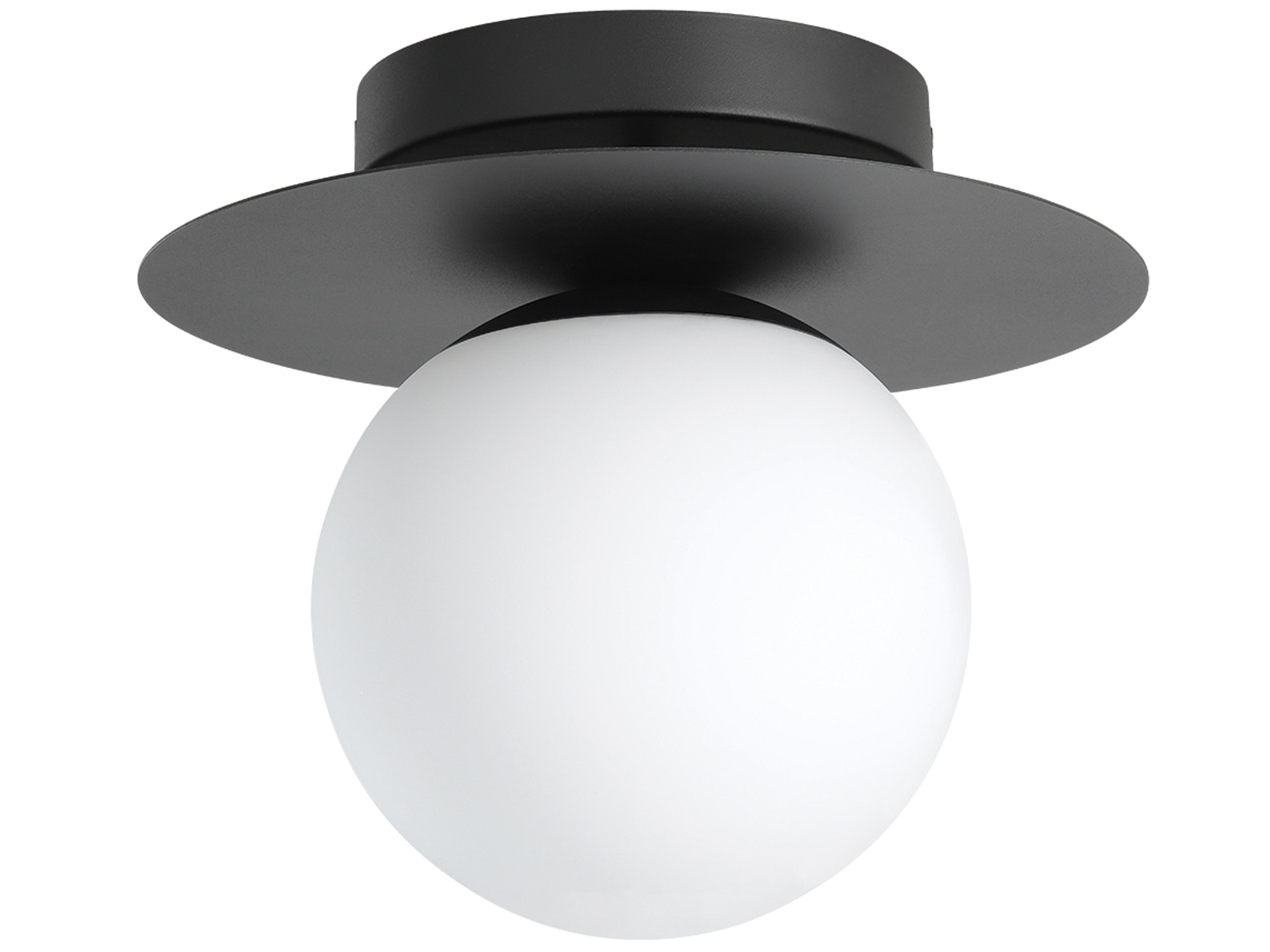 Eglo Arenales 1-Light Structured Black Globe Flush Mount