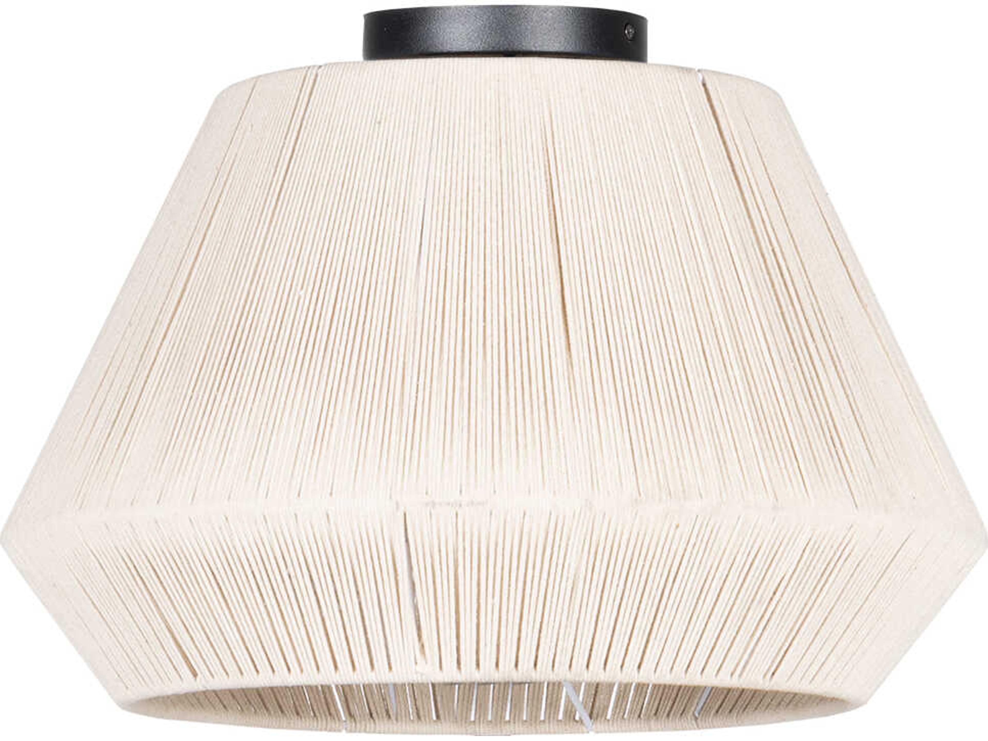 Eglo Lanier 1-Light Black Off White Flush Mount