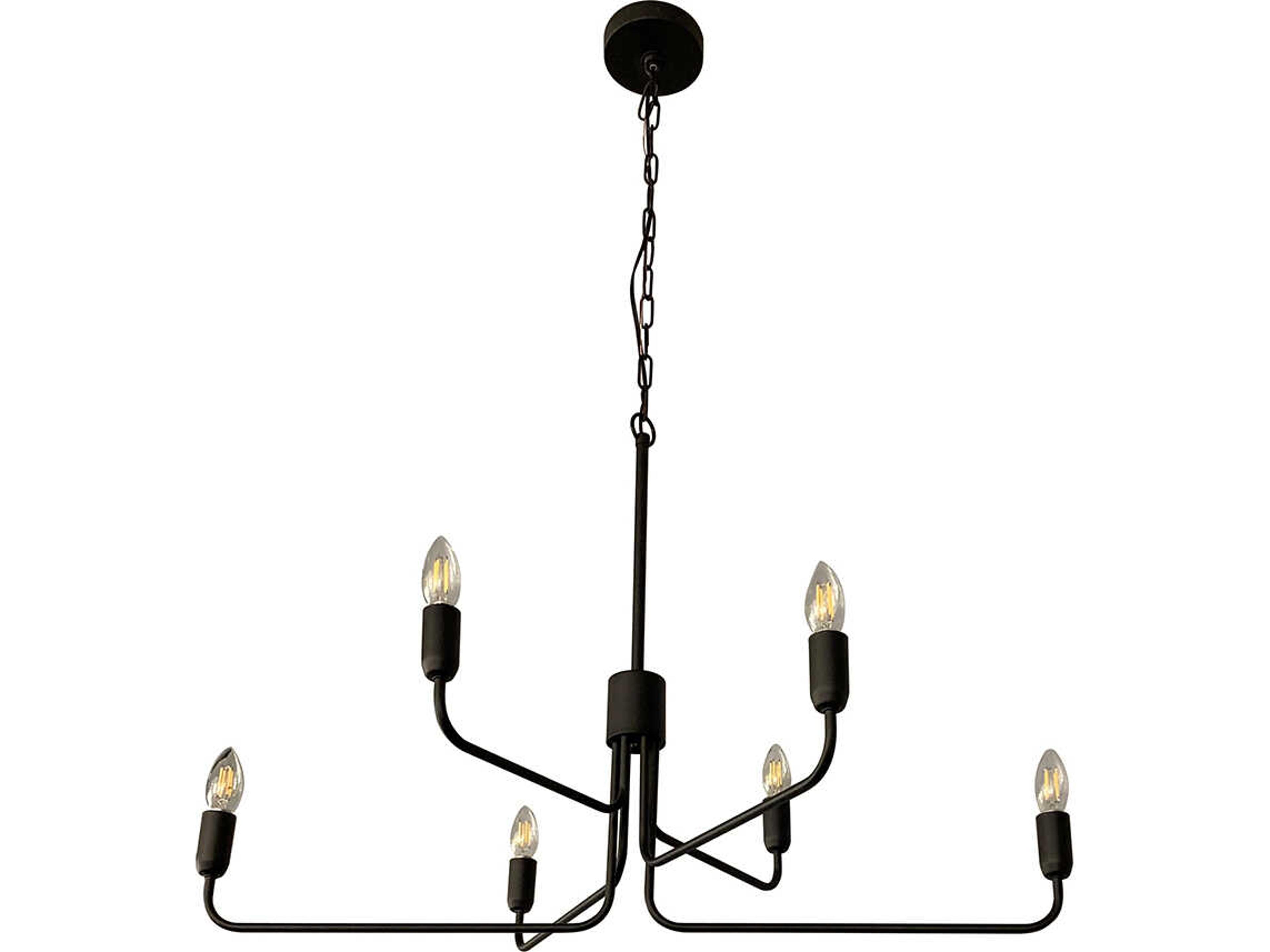 Eglo Portofino 6-Light Black Candelabra Chandelier