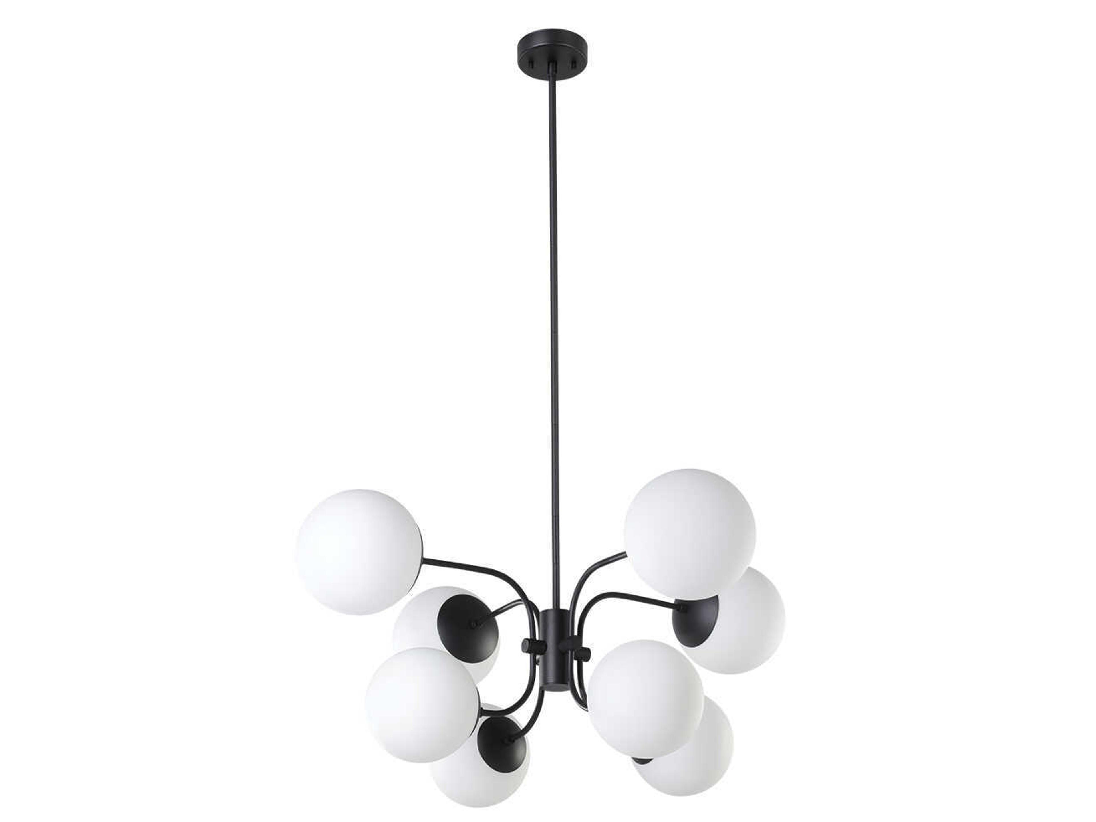 Eglo Moultrie 8-Light Black Globe Chandelier