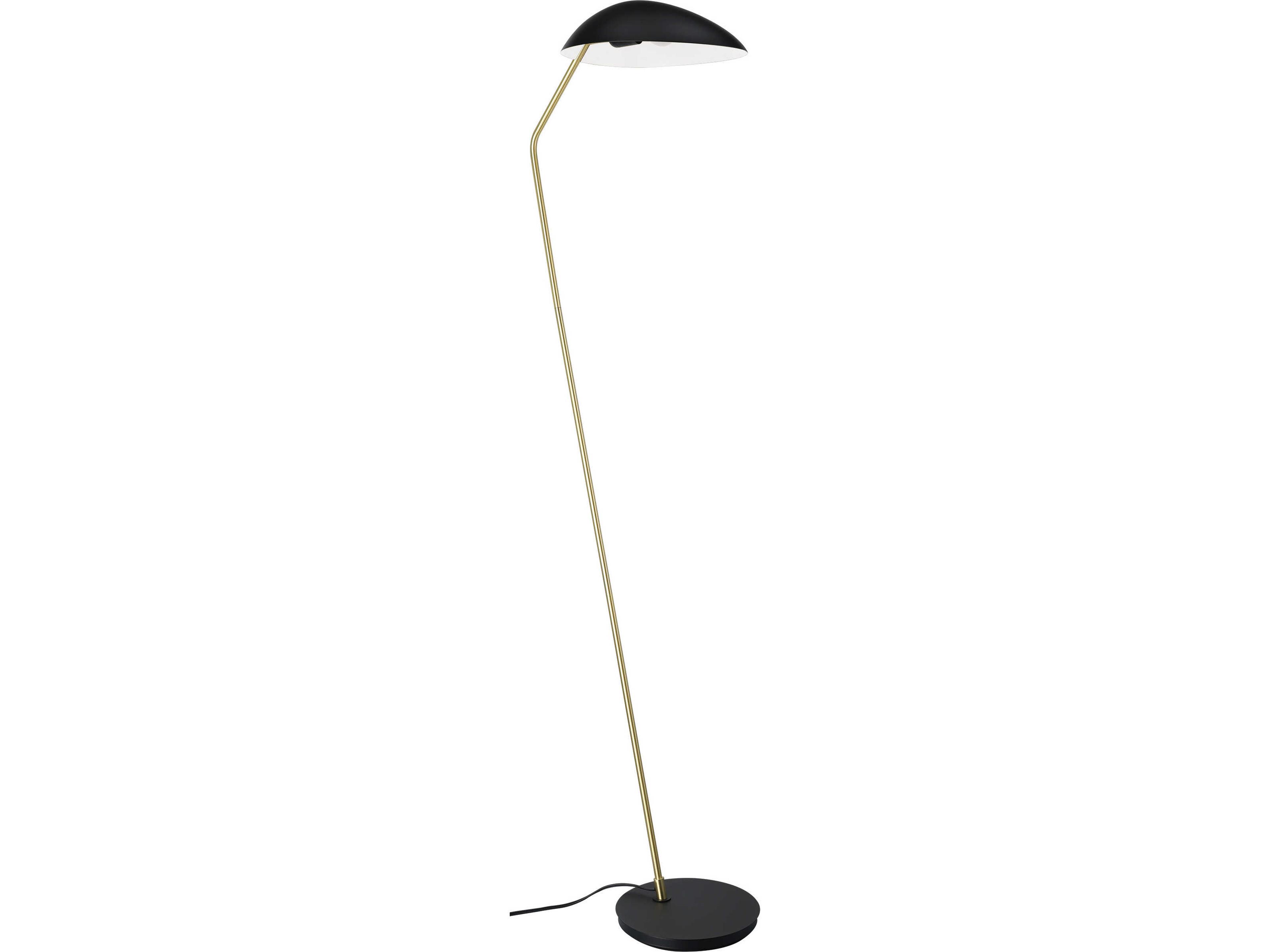Eglo Lindmoor Black Brushed Brass White Metal Floor Lamp