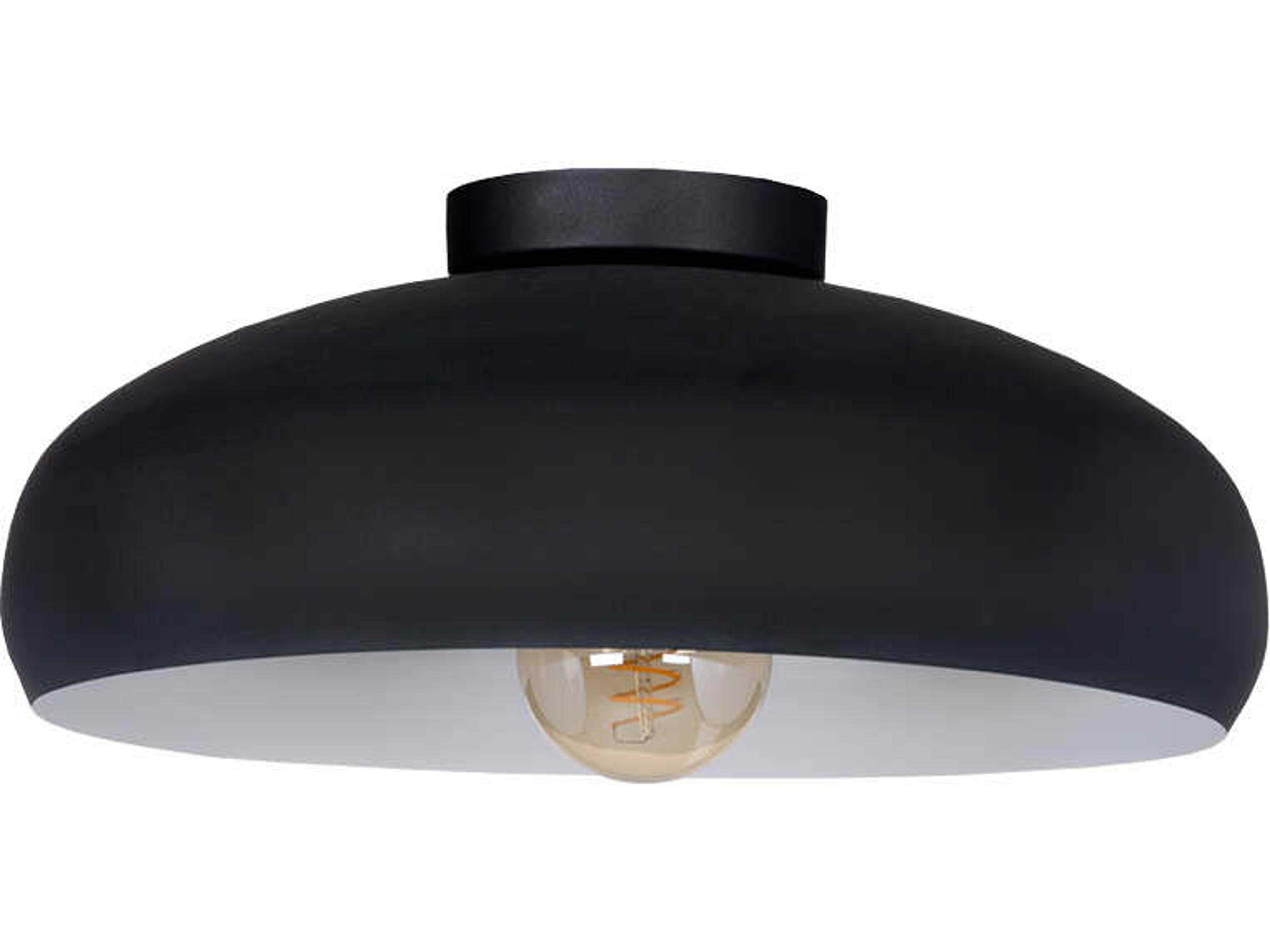 Eglo Mogano 1-Light Black White Dome Flush Mount