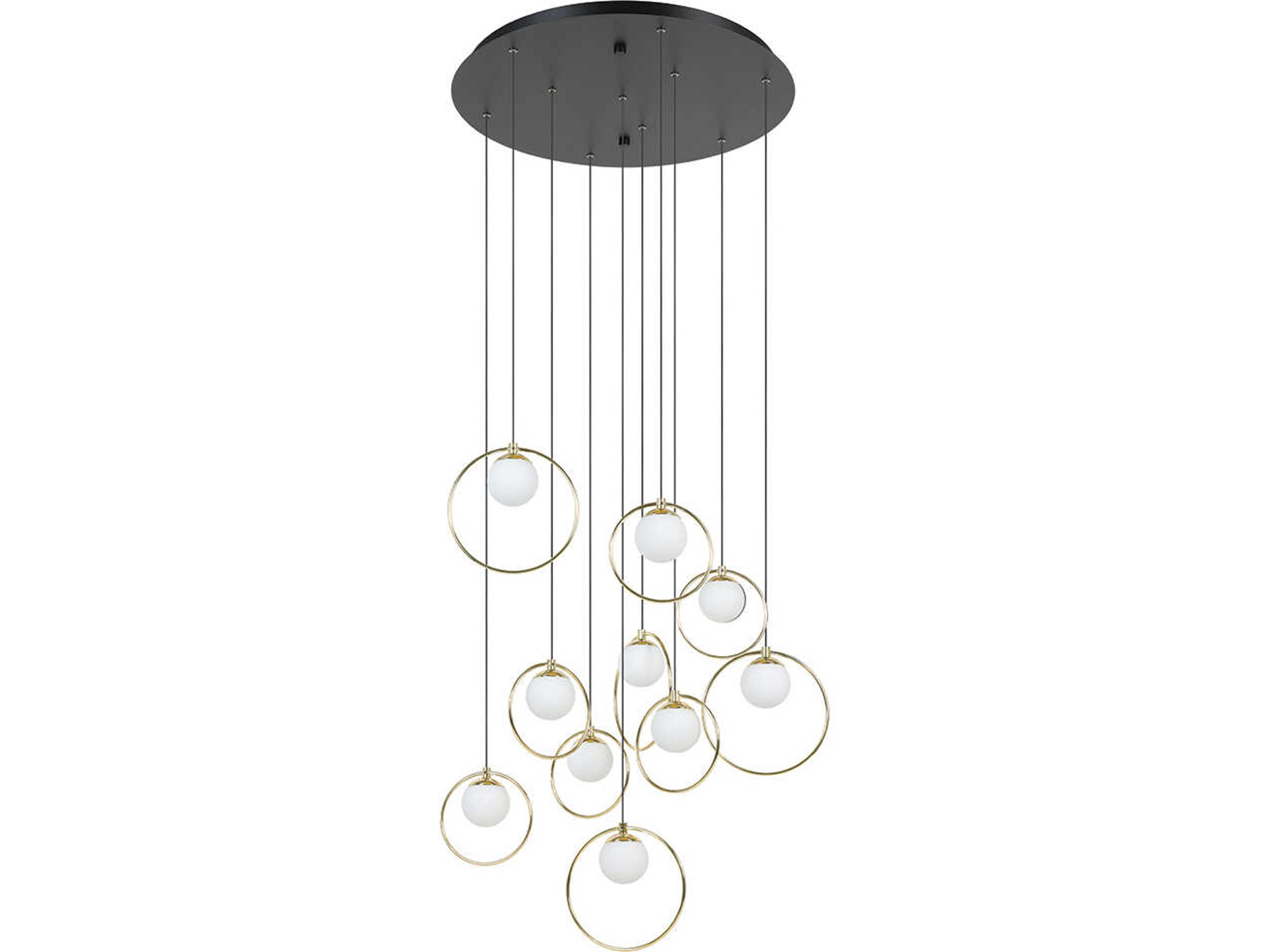 Eglo Portocolom 10-Light Black Shinny Brass Pendant