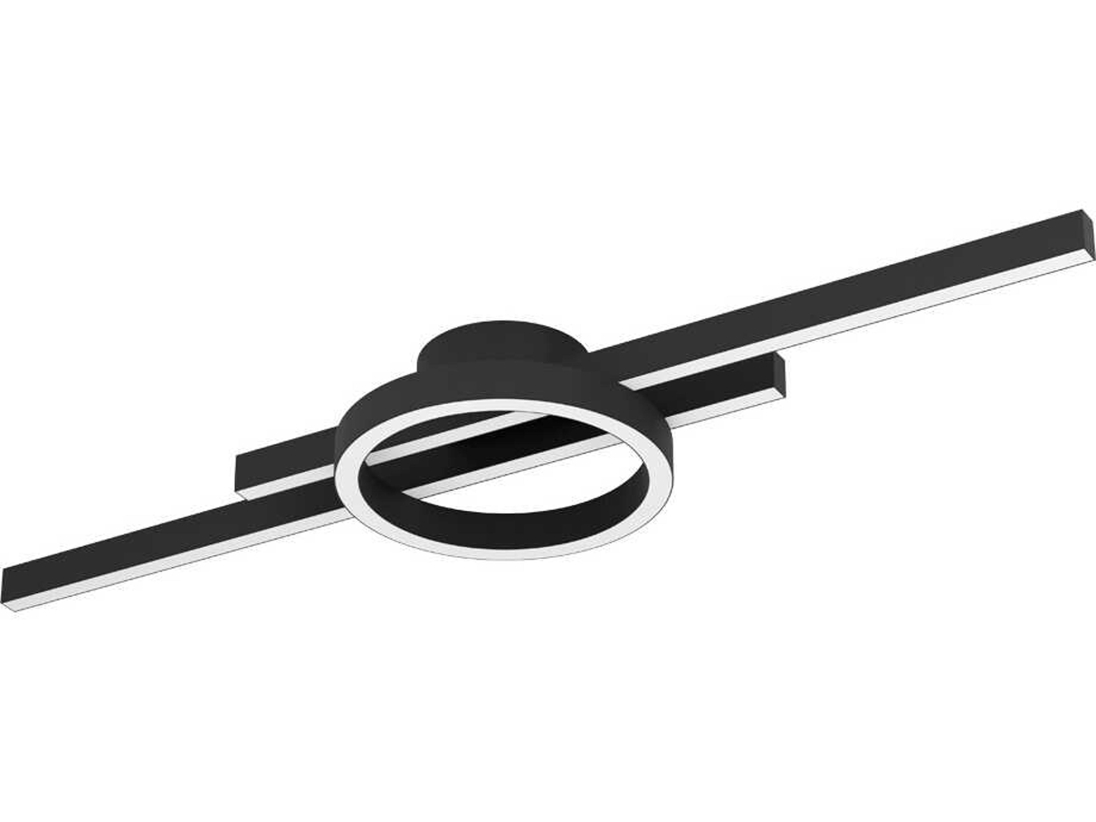 Eglo Amandolo 1-Light Black Round Semi Flush Mount