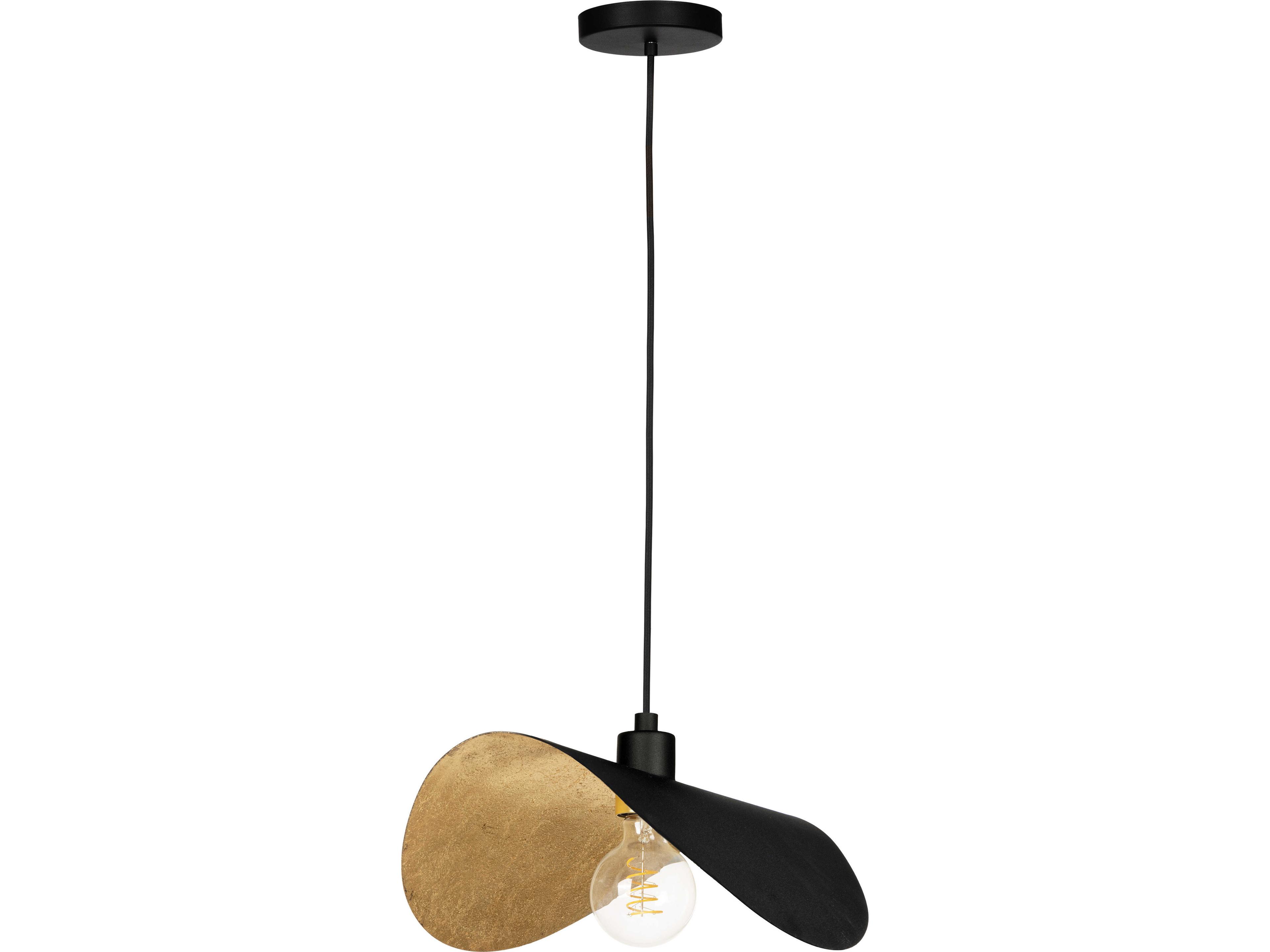 Eglo Saceda 1-Light Black Gold Leaf Mini Pendant
