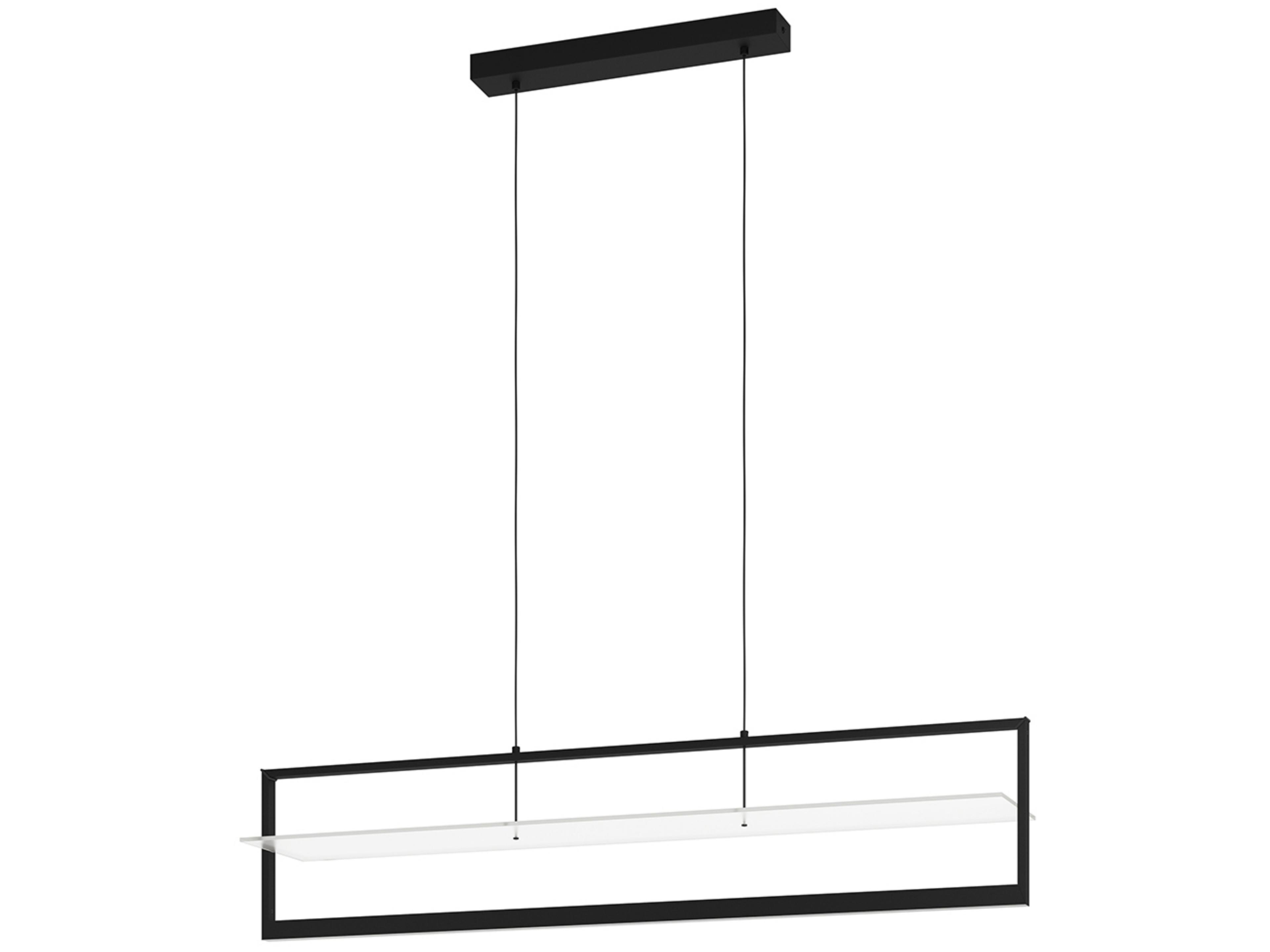 Eglo Farneta 1-Light Structured Black Geometric Linear Island Pendant