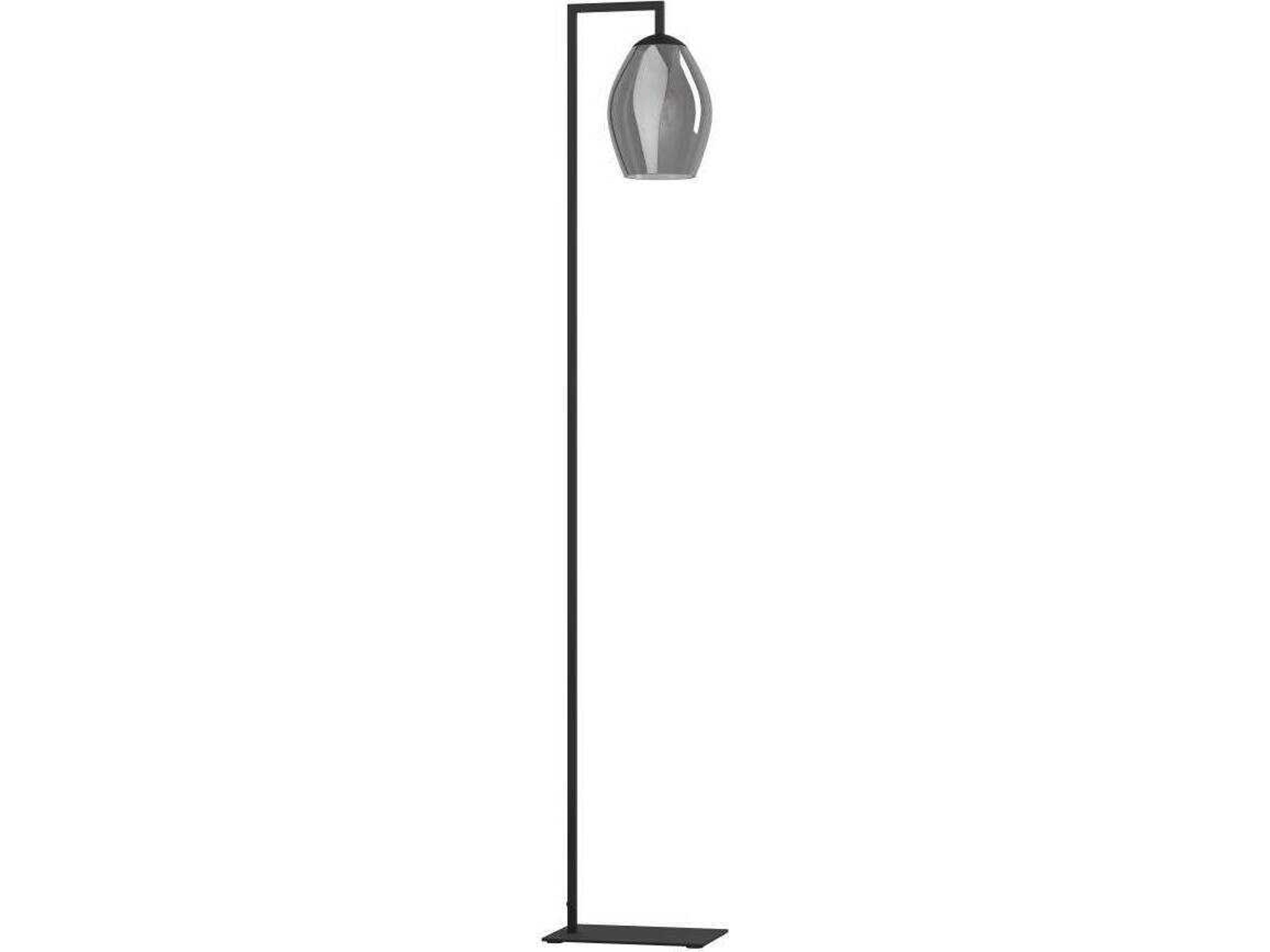 Eglo Estanys Matte Black Chrome Smoked Glass Floor Lamp