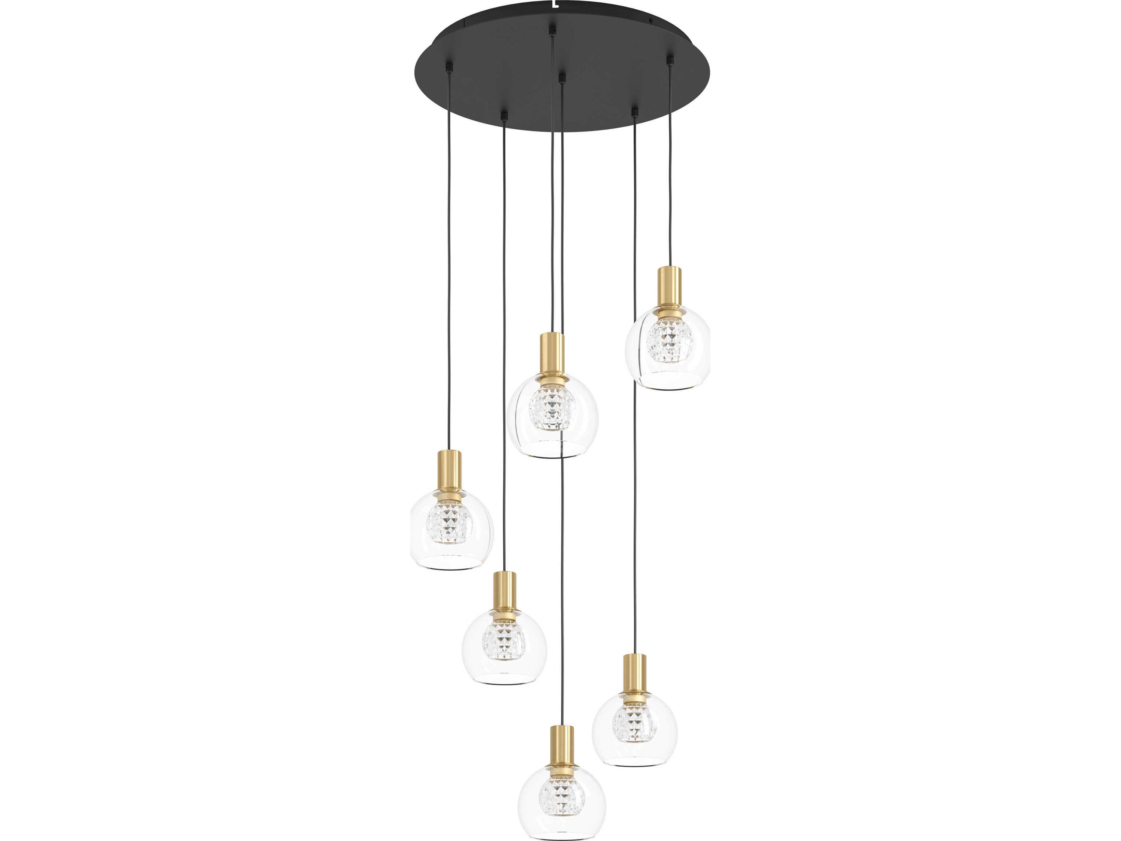 Terque 6-Light Black Brushed Gold Pendant