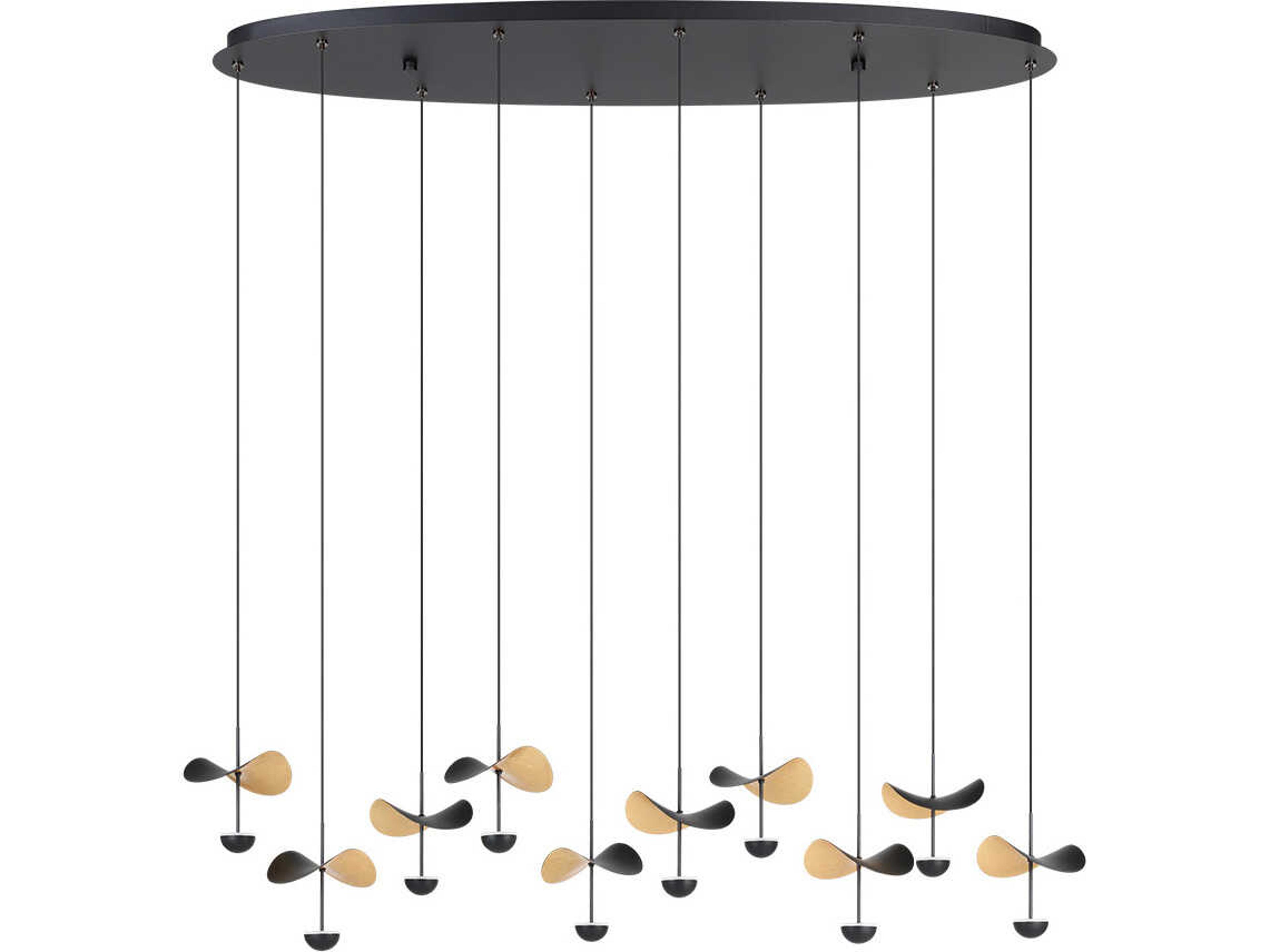 Eglo Dracera Black Gold Leaf Island Pendant