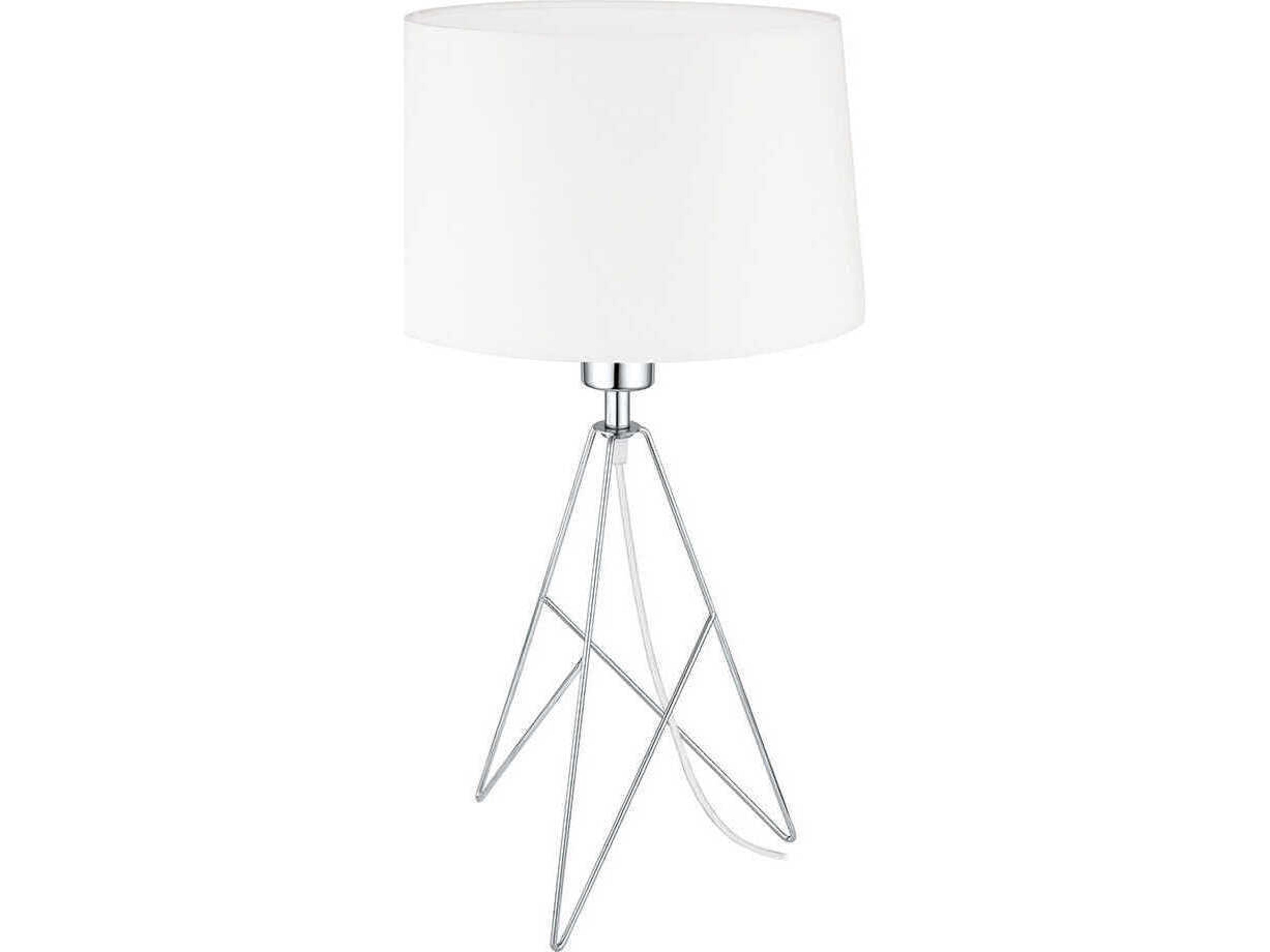 Eglo Camporale Chrome White Fabric Table Lamp