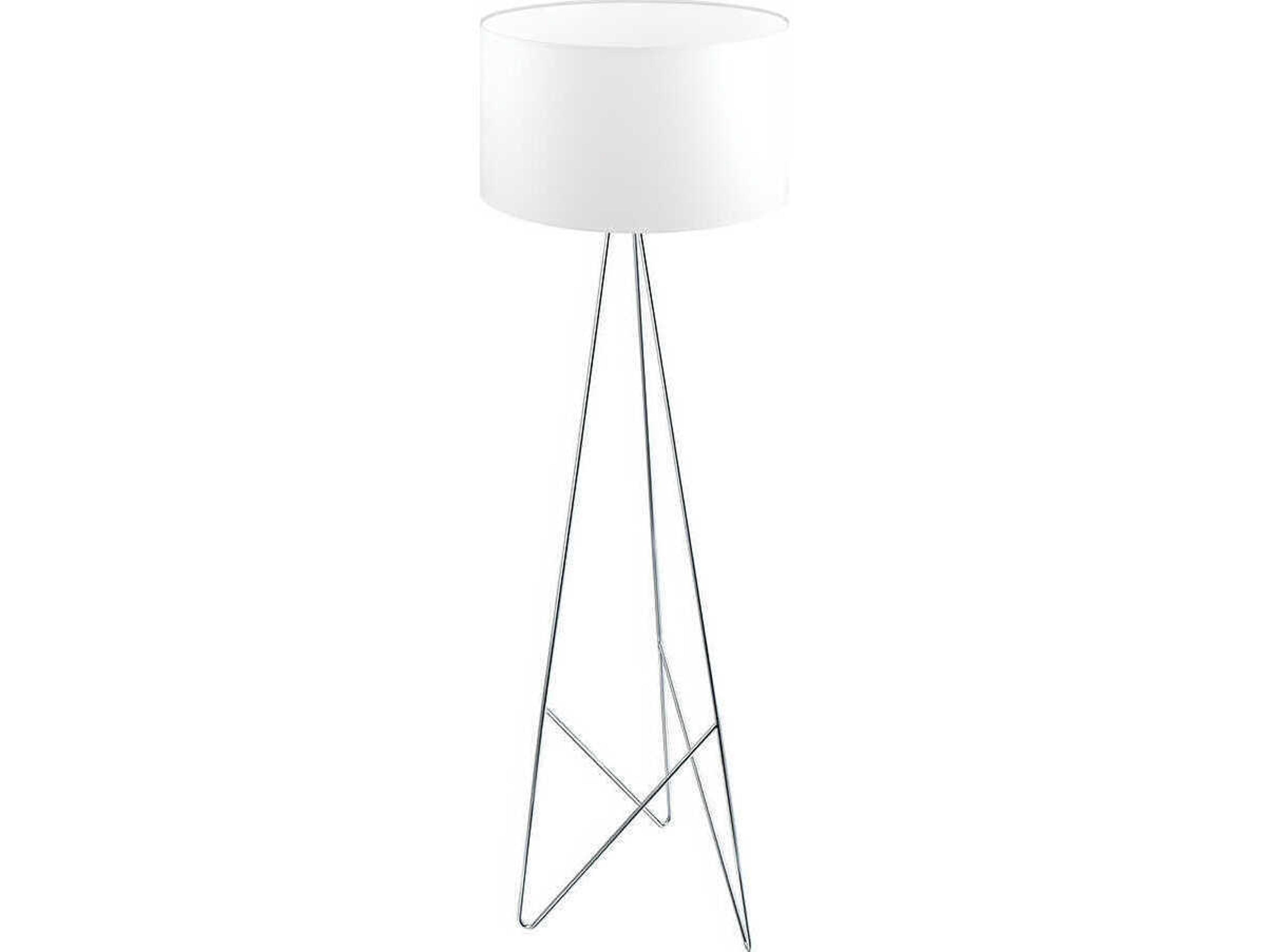 Eglo Camporale Chrome White Fabric Floor Lamp