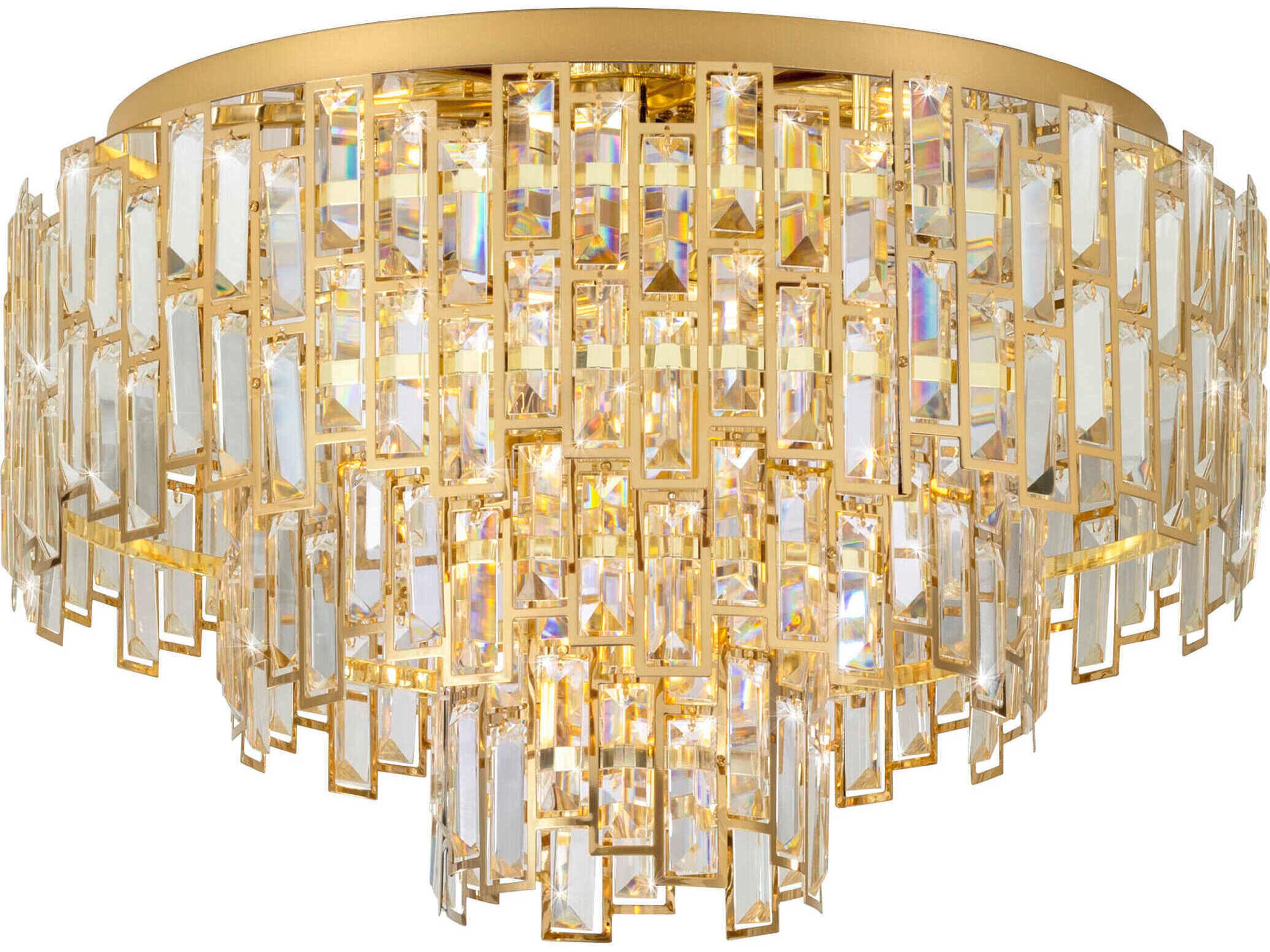 Eglo Calmeilles 10-Light Brass Tiered Flush Mount