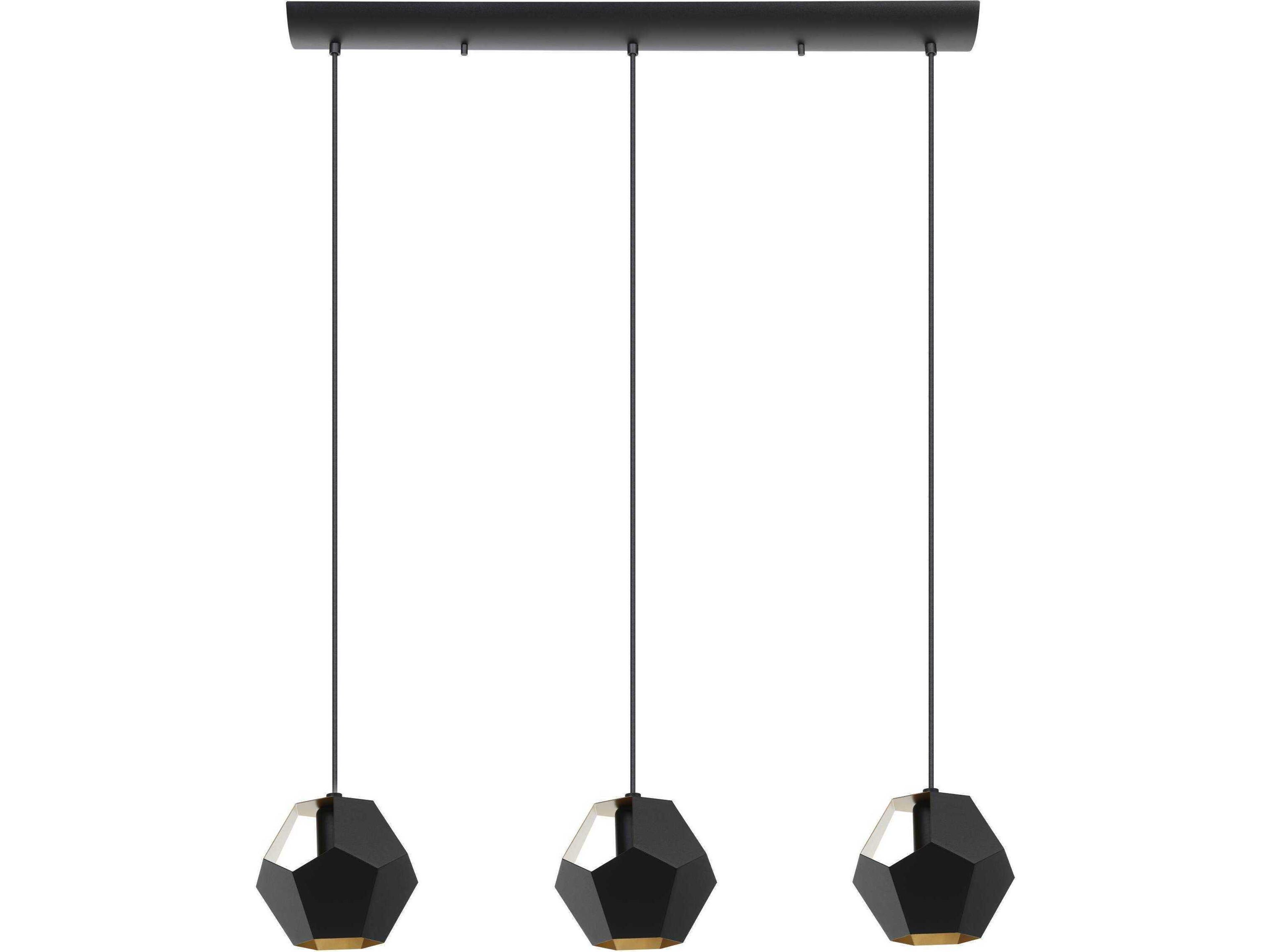 Eglo Rasigures 3-Light Black Geometric Island Pendant