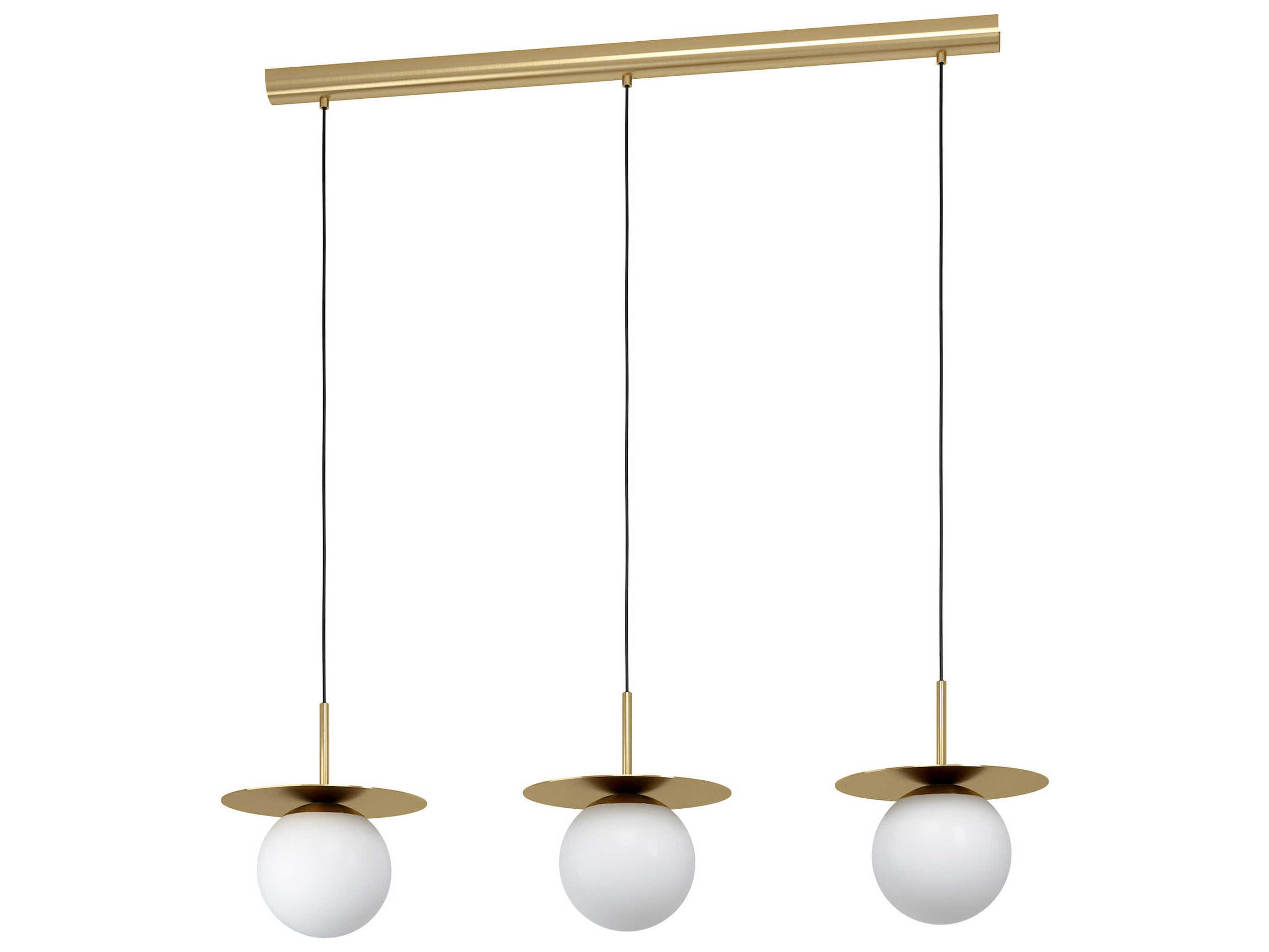 Eglo Arenales 3-Light Brushed Brass White Globe Island Pendant