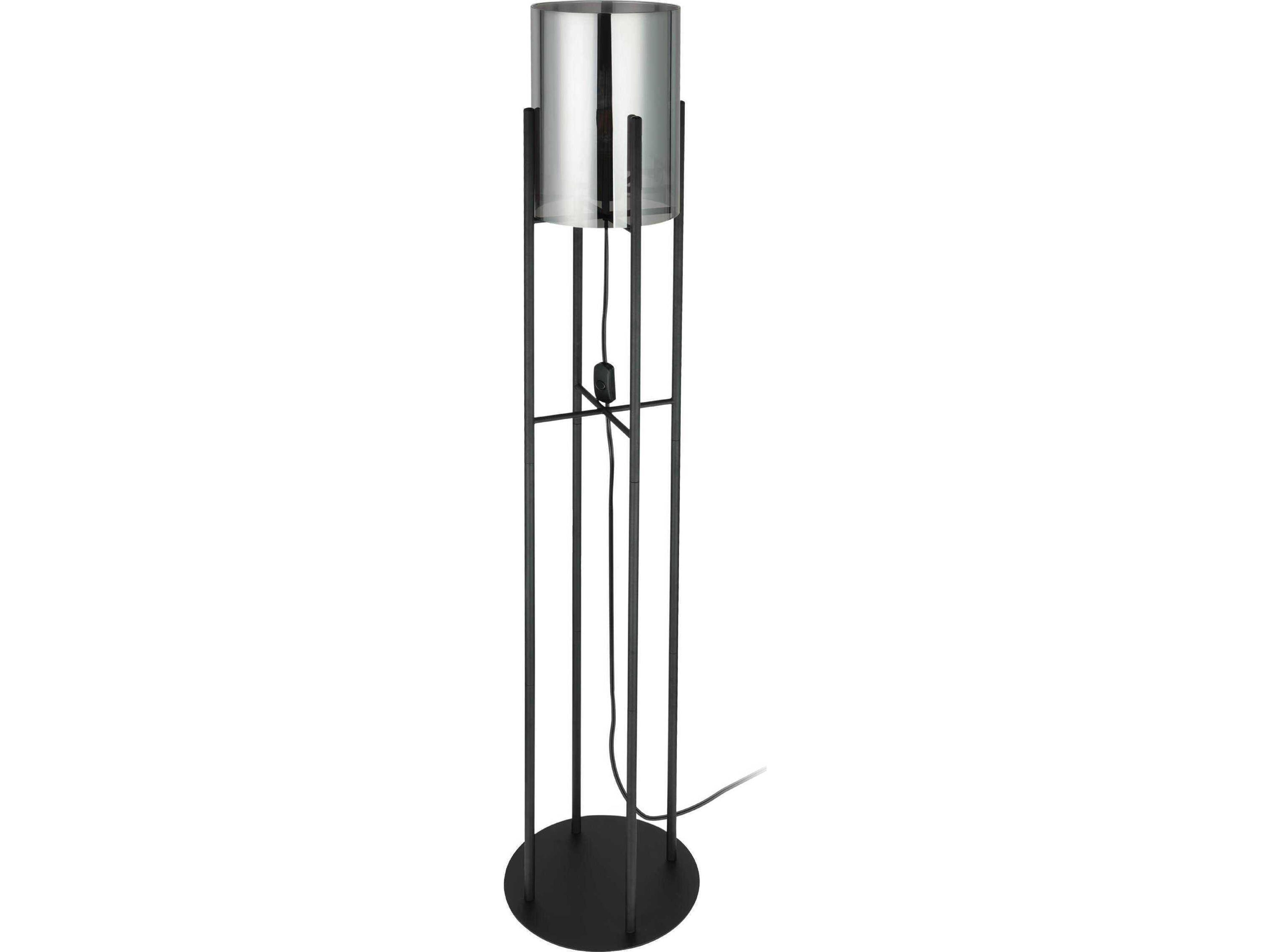 Eglo Glastonbury Black Metallic Smoked Glass Floor Lamp